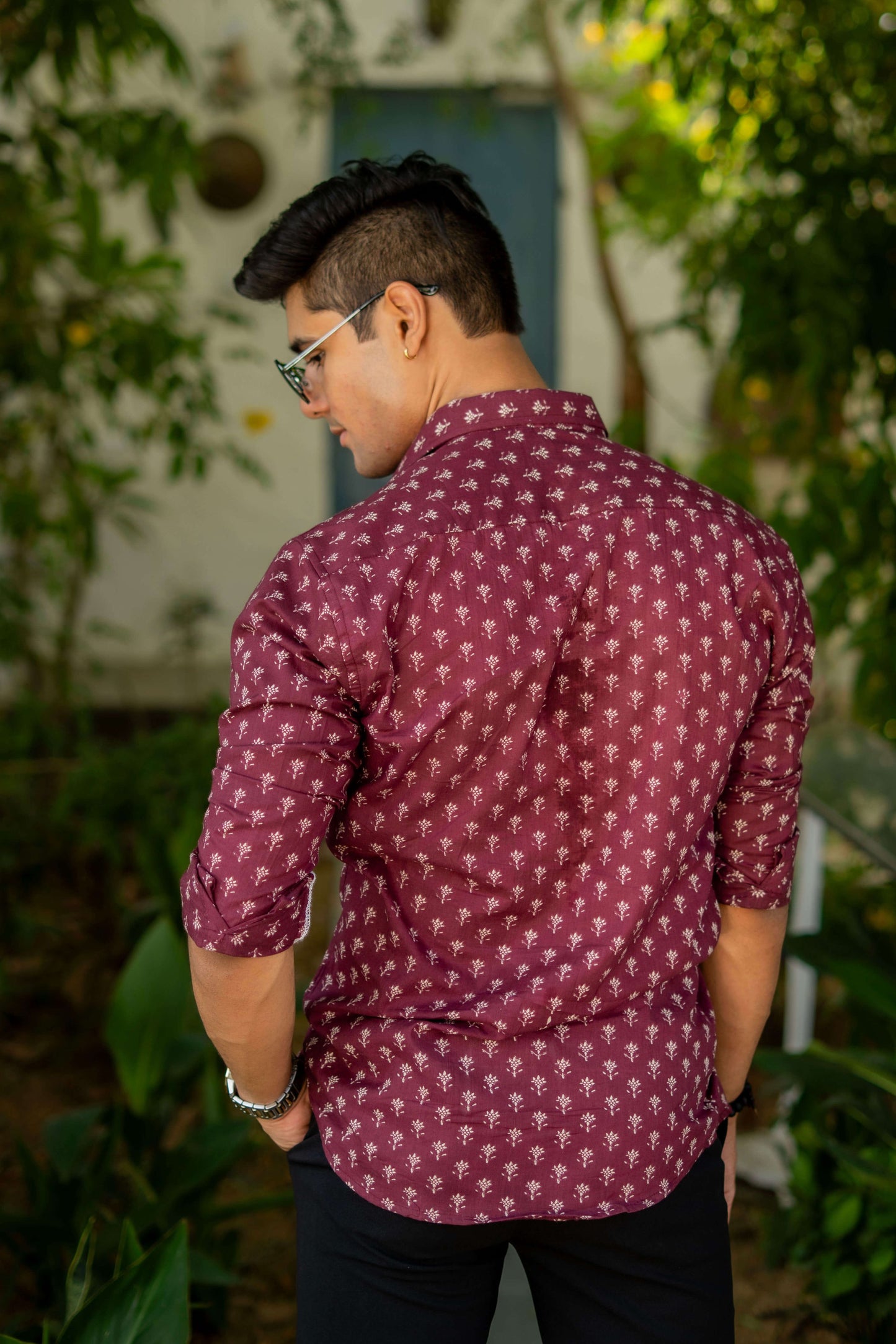 The Vintage Maroon Shirt With Butti Print