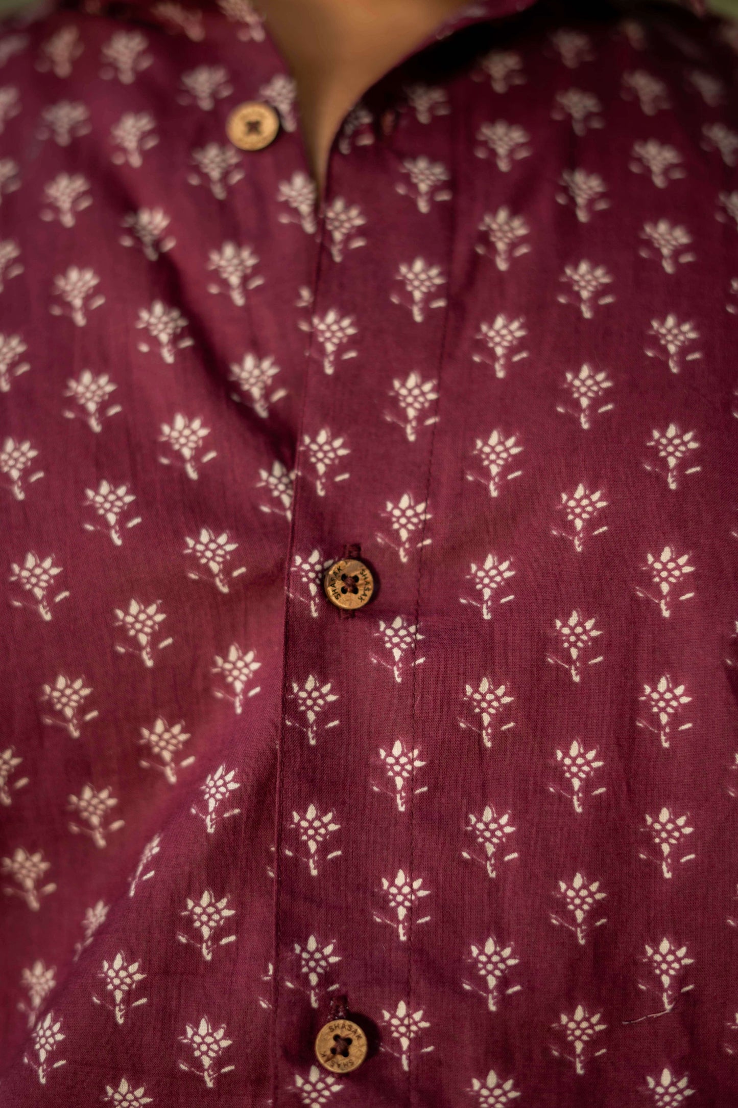 The Vintage Maroon Shirt With Butti Print