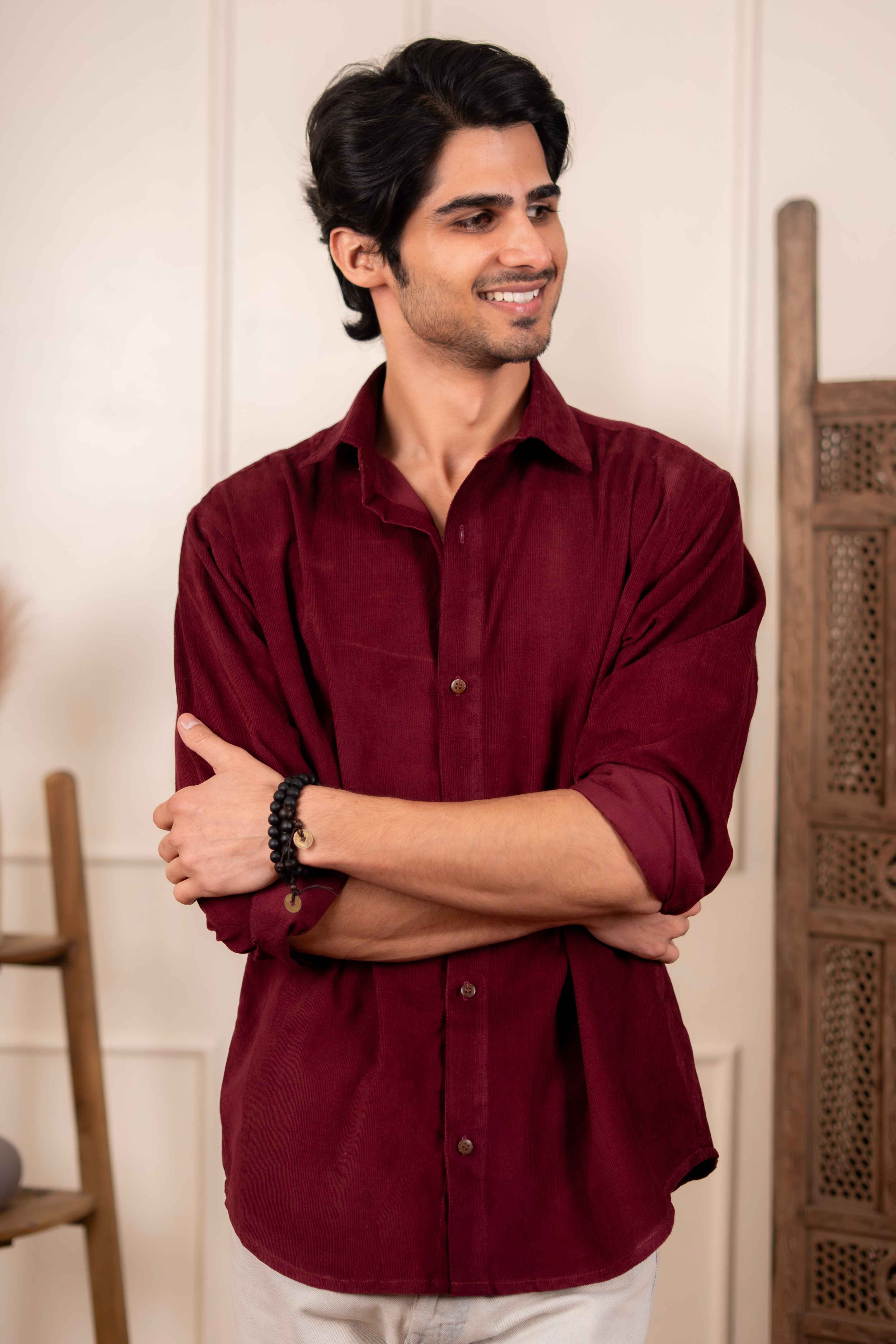 The Classic Maroon Corduroy Shirt