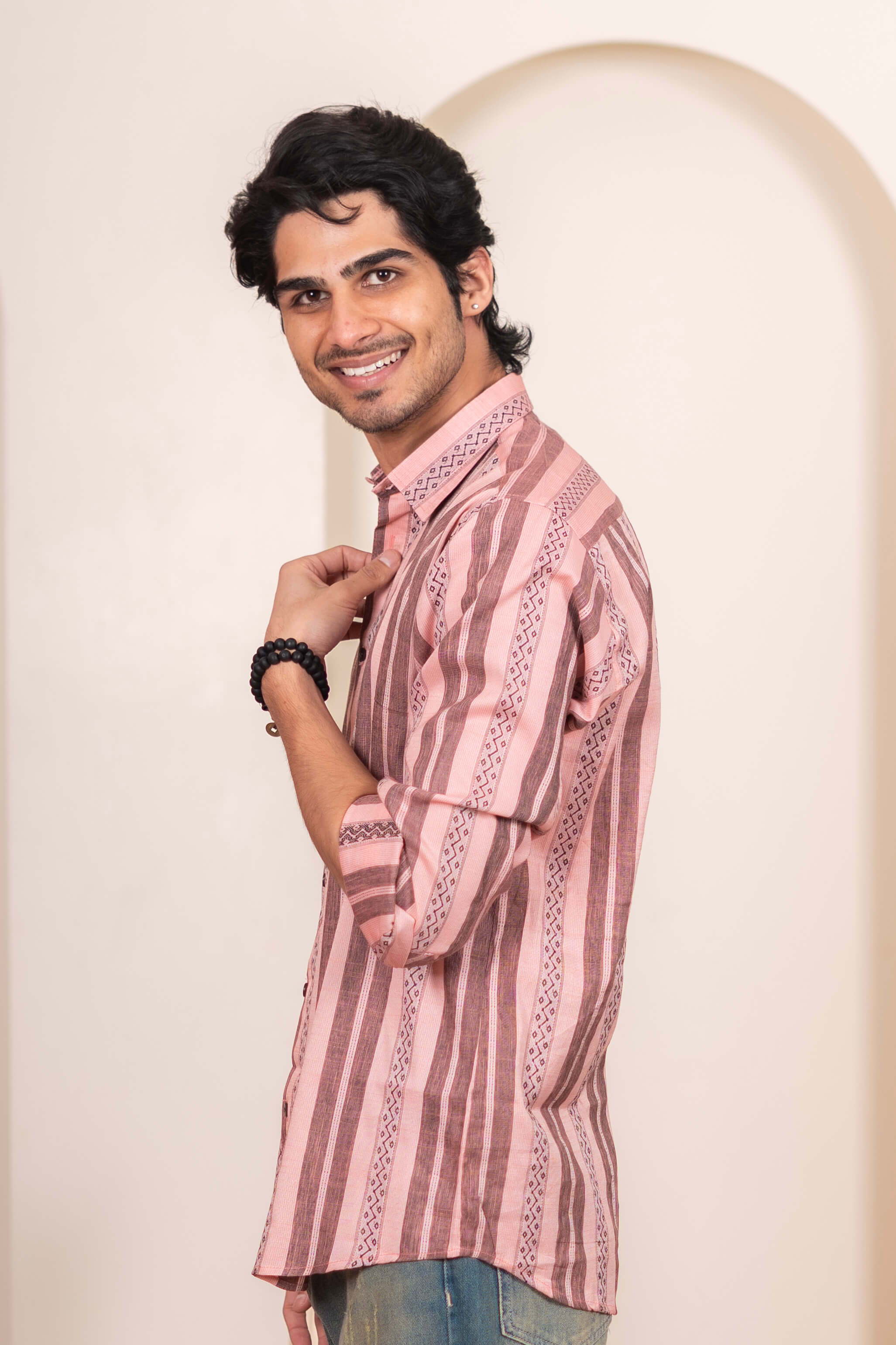 The Flamingo Pink Black Stripe Shirt