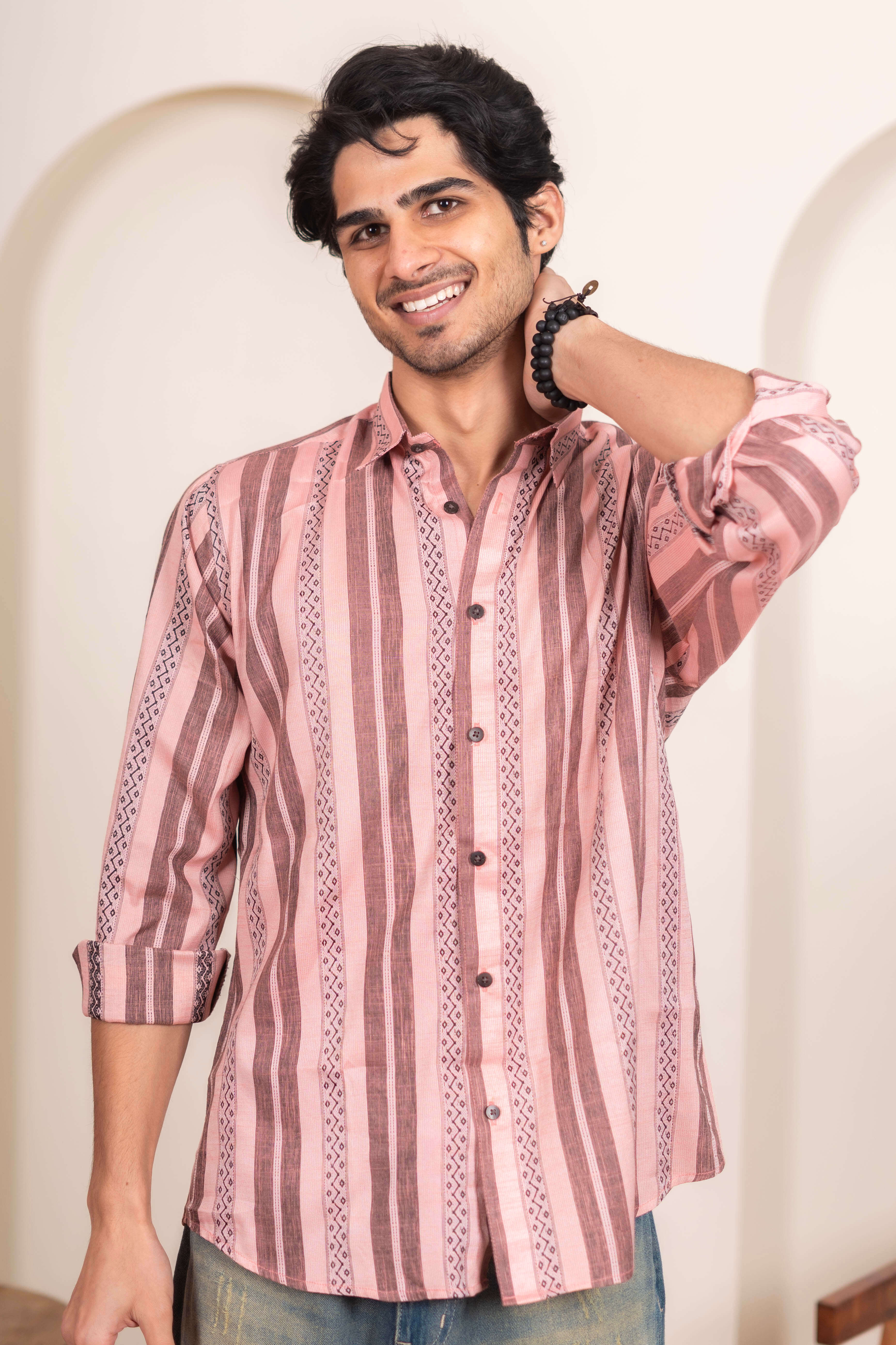 The Flamingo Pink Black Stripe Shirt