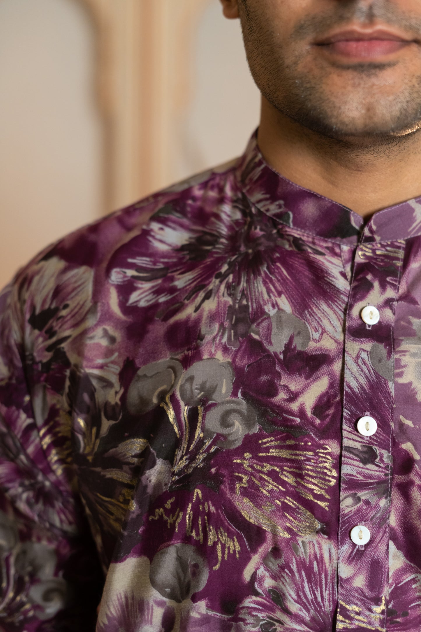 men's purple color long kurta