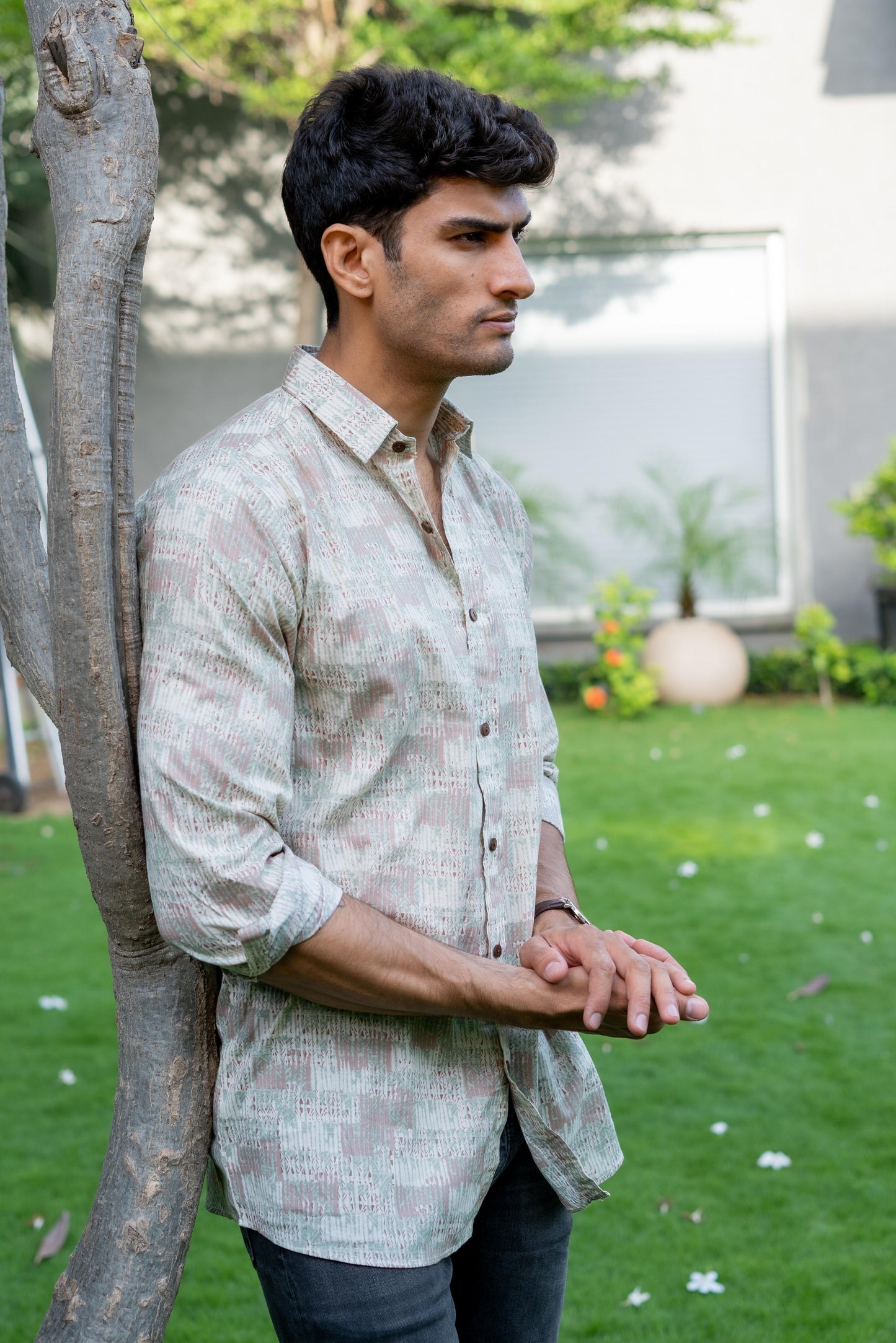 The Off-White And Yellow Abstract Print Shirt