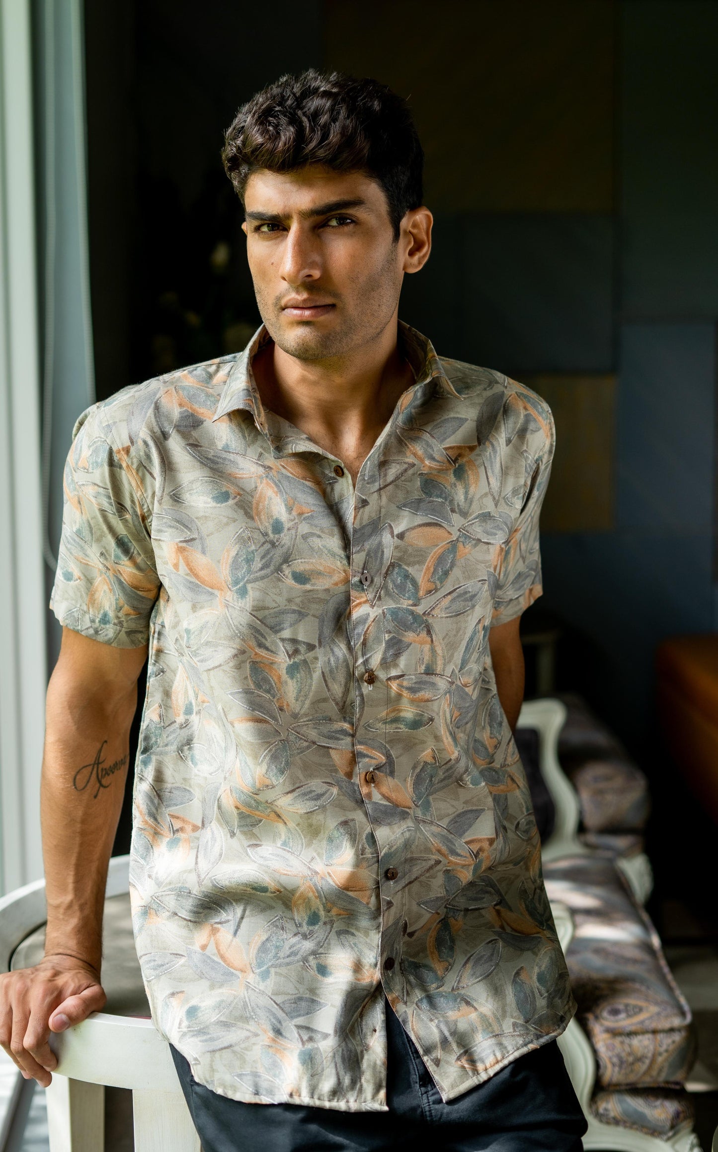 The Olive Green Party Shirt (Half Sleeves)