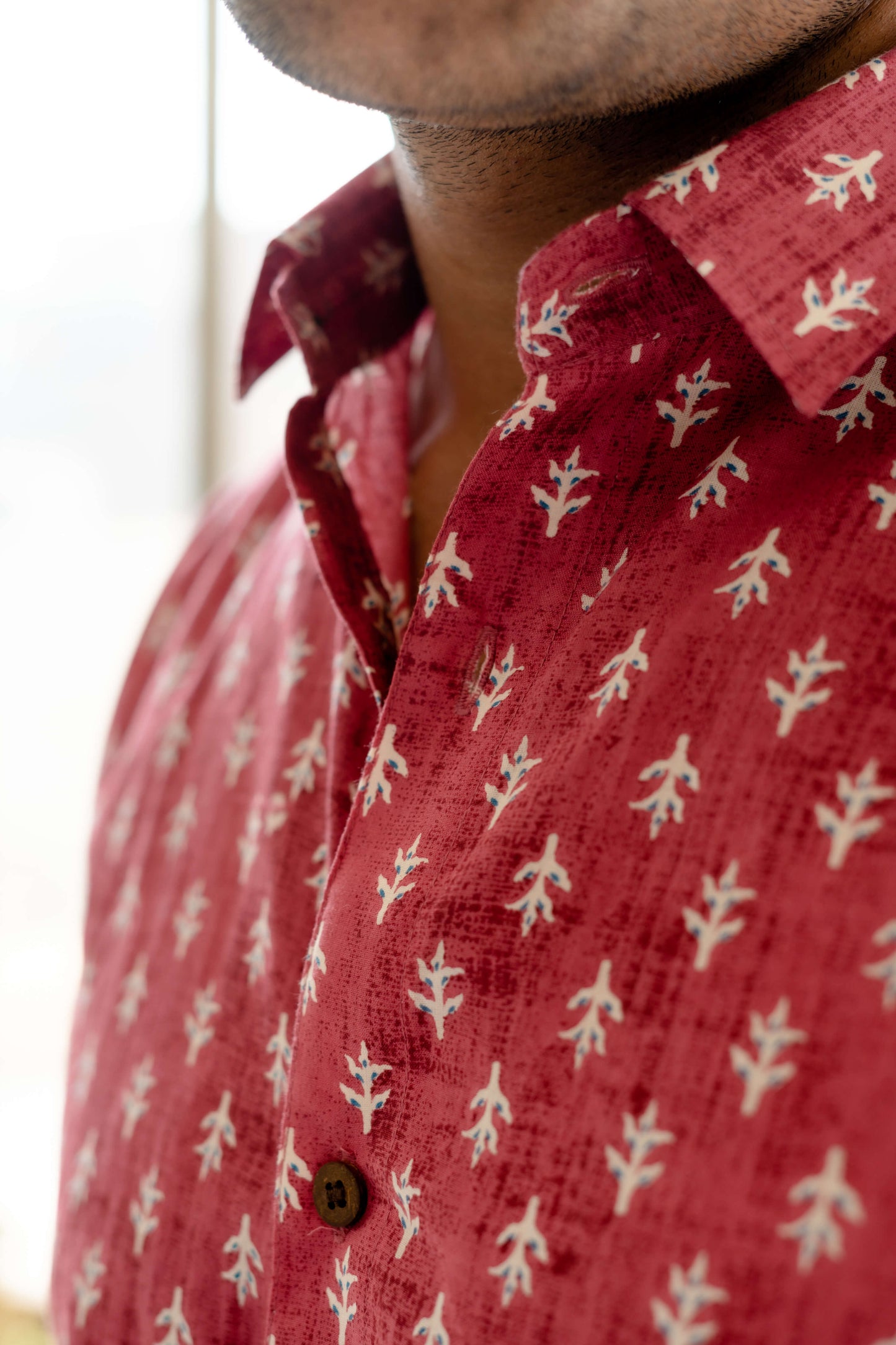 The Pink Shirt With Floral Butti Print