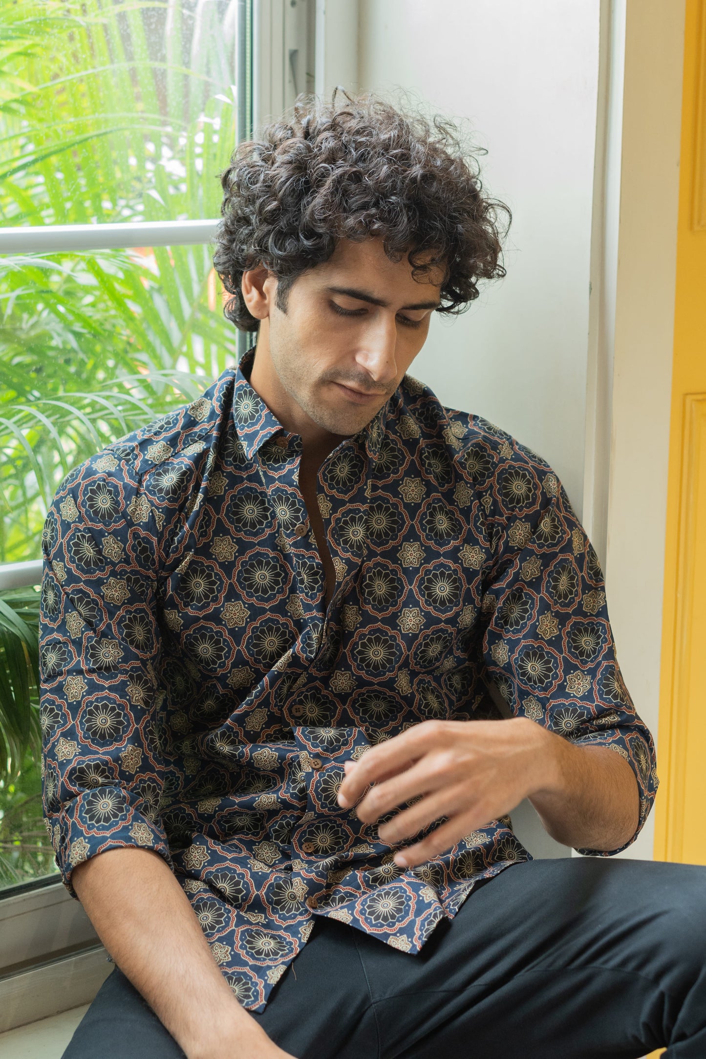 The Blue Ajrak Geometric Print Shirt