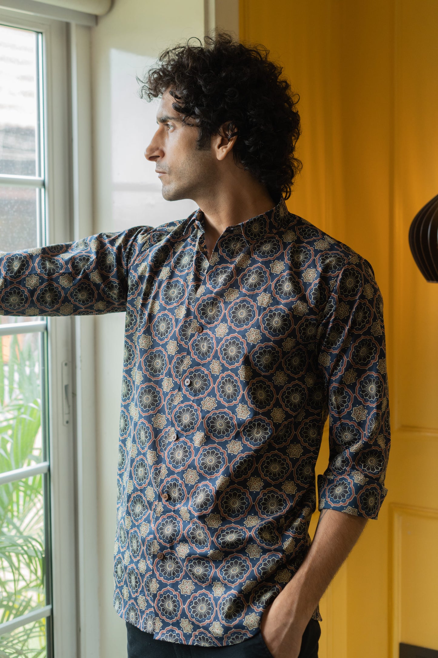 The Blue Ajrak Geometric Print Shirt
