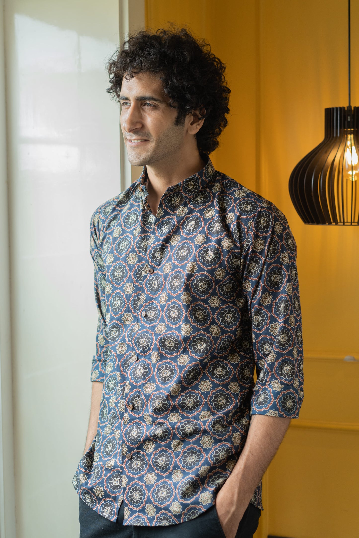 The Blue Ajrak Geometric Print Shirt