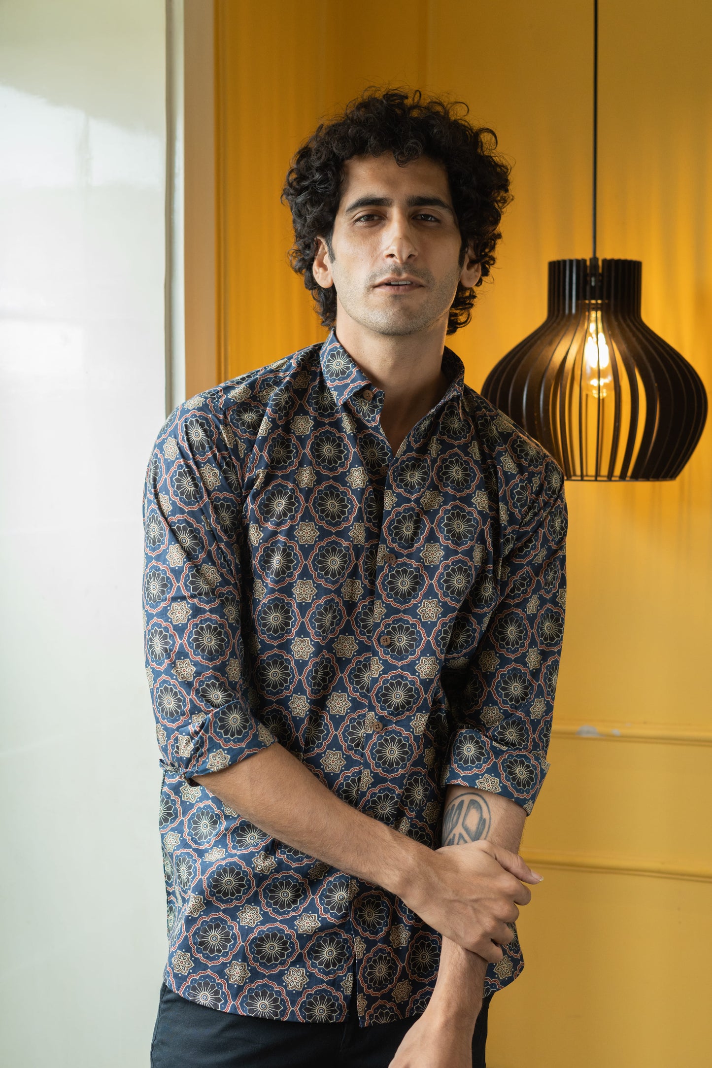 The Blue Ajrak Geometric Print Shirt