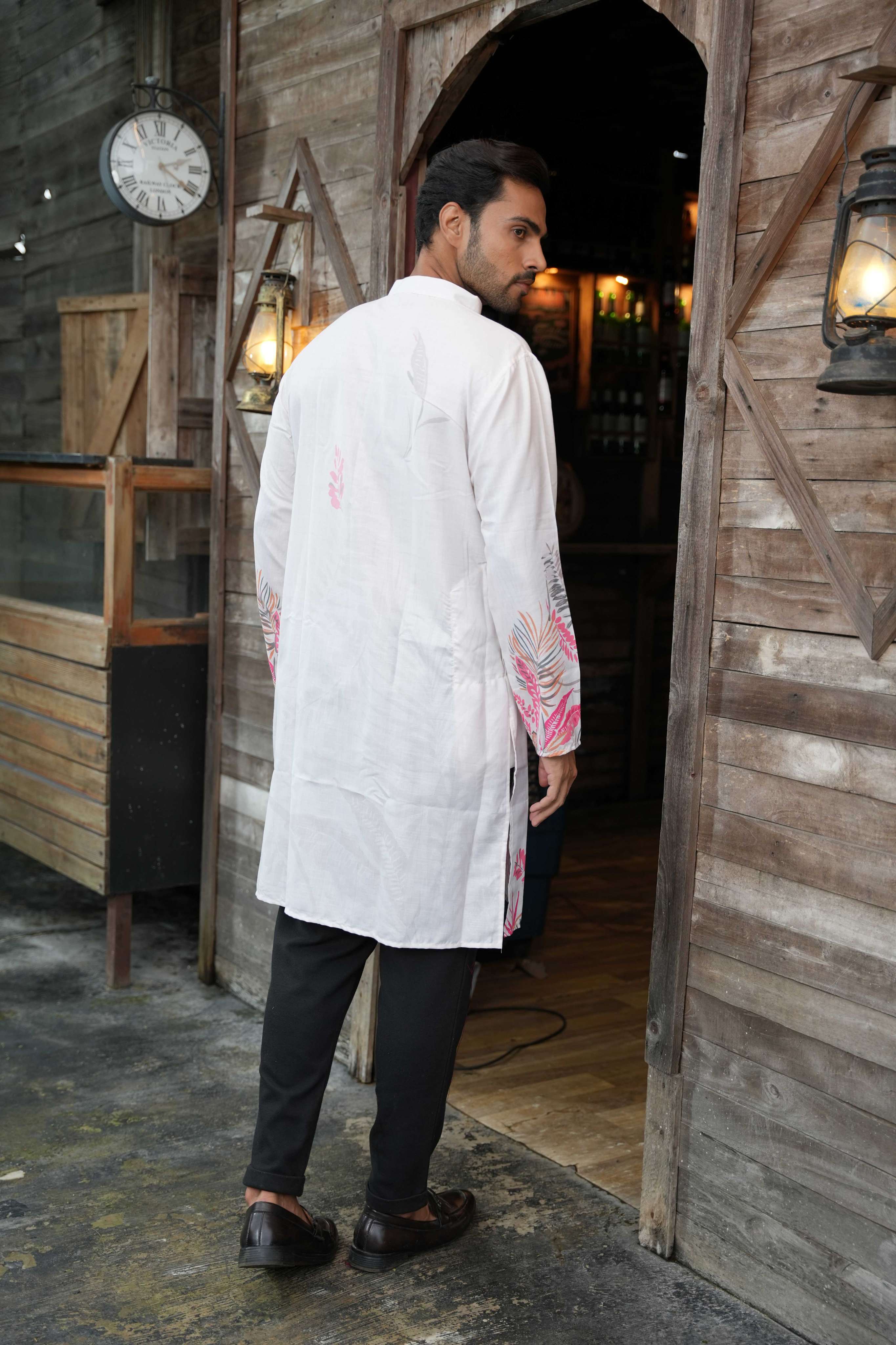 The Leaf Canvas Print Long Kurta