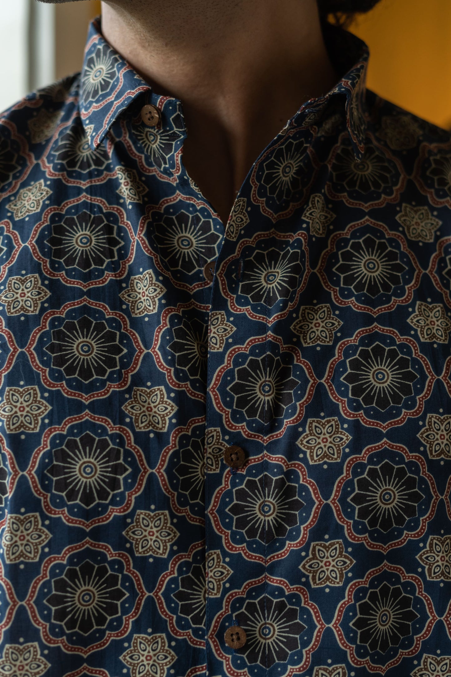 The Blue Ajrak Geometric Print Shirt