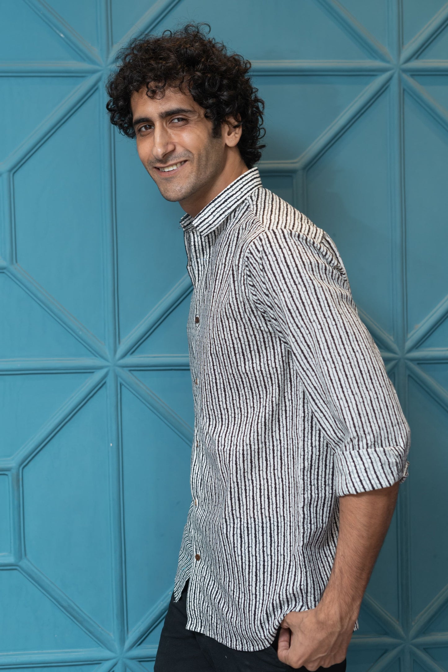 The White And Black Tribal Stripe Print Shirt