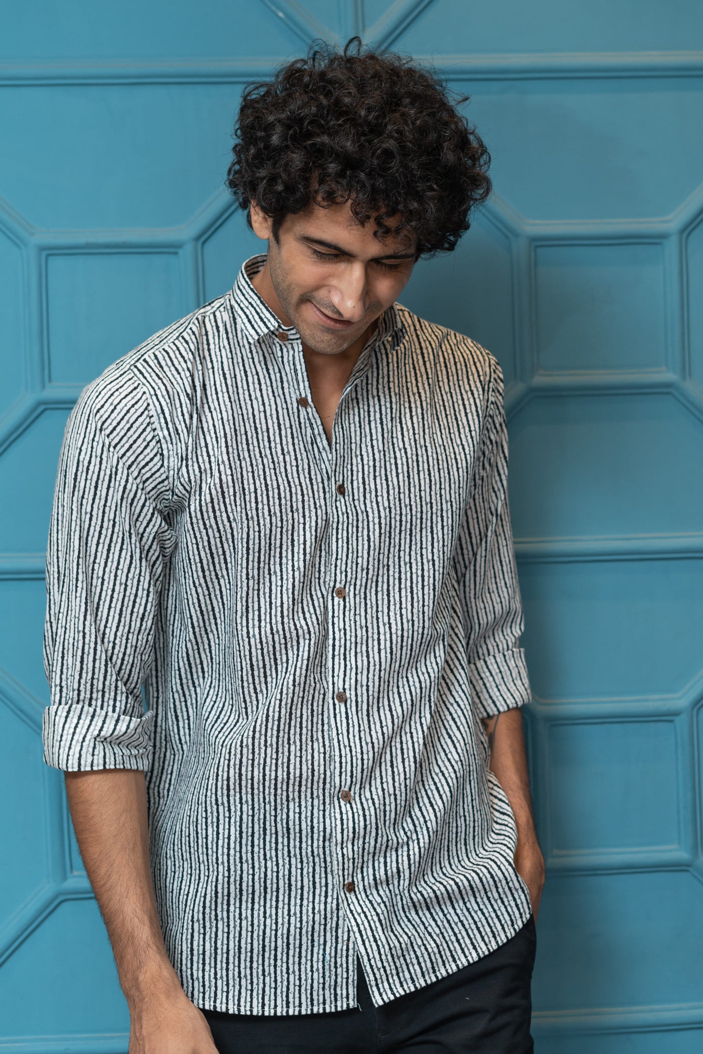 The White And Black Tribal Stripe Print Shirt