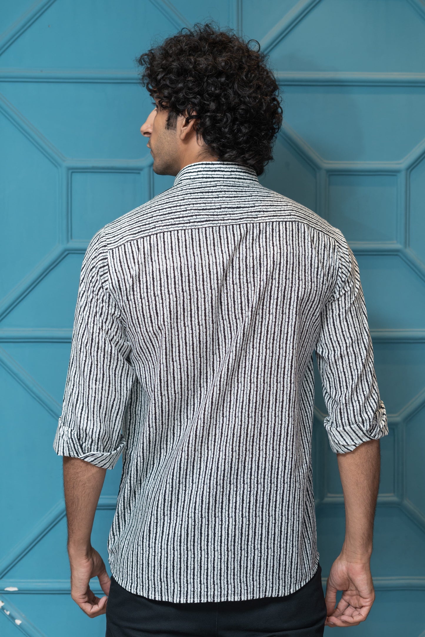 The White And Black Tribal Stripe Print Shirt