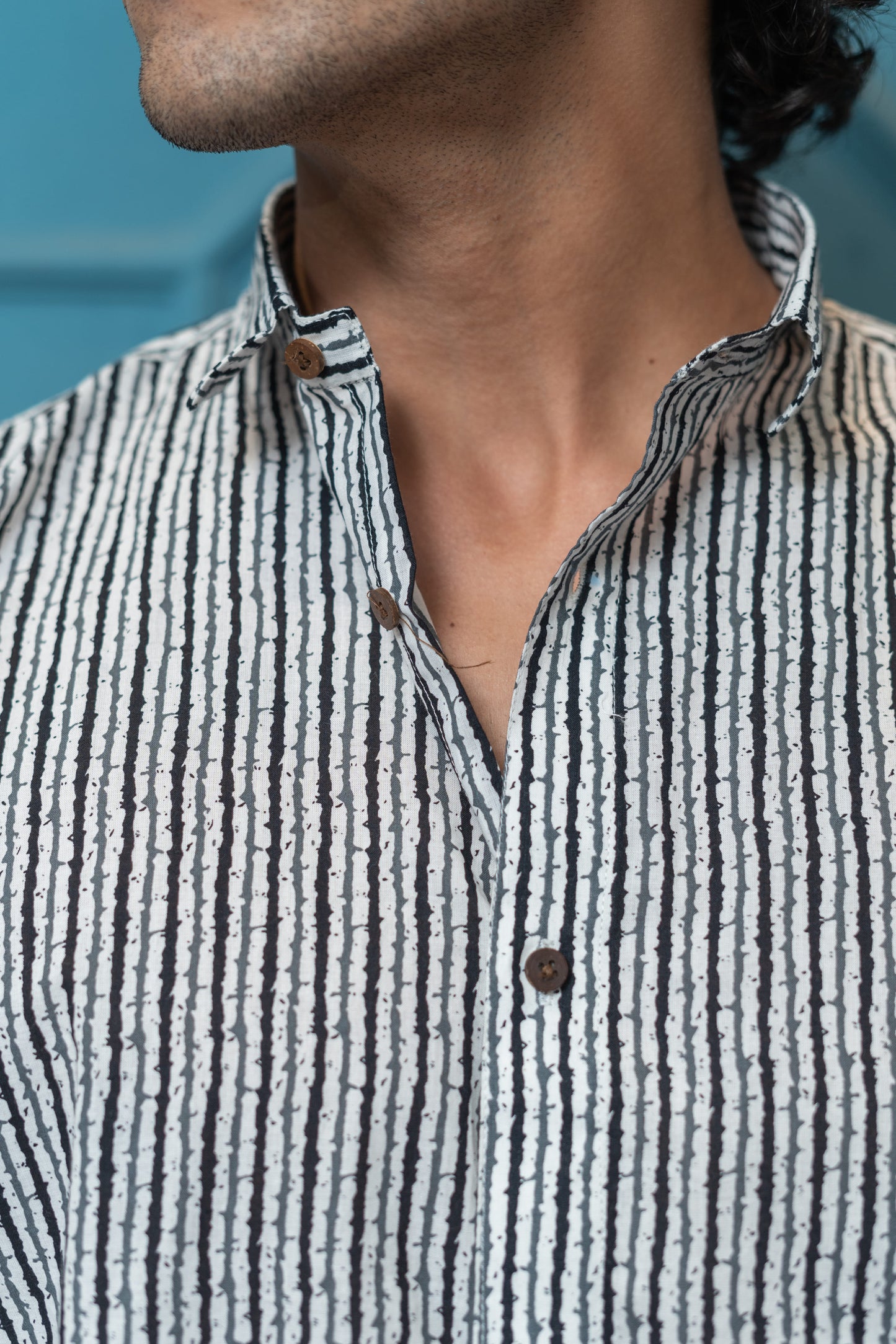 The White And Black Tribal Stripe Print Shirt