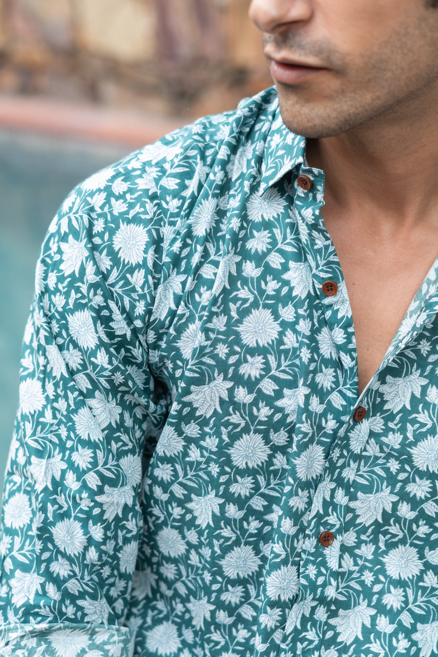 The Emerald Green All-Over Floral Print Shirt