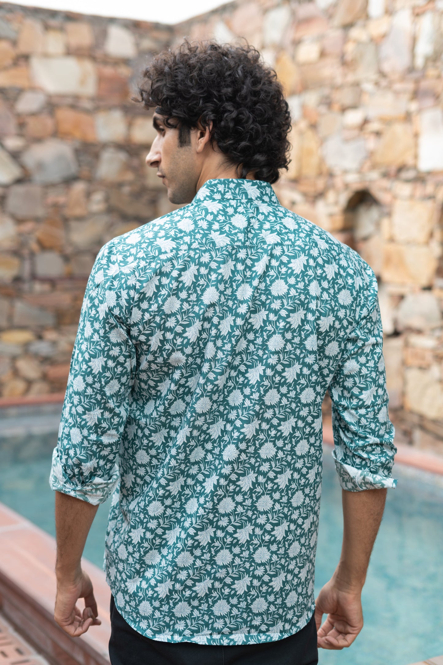 The Emerald Green All-Over Floral Print Shirt