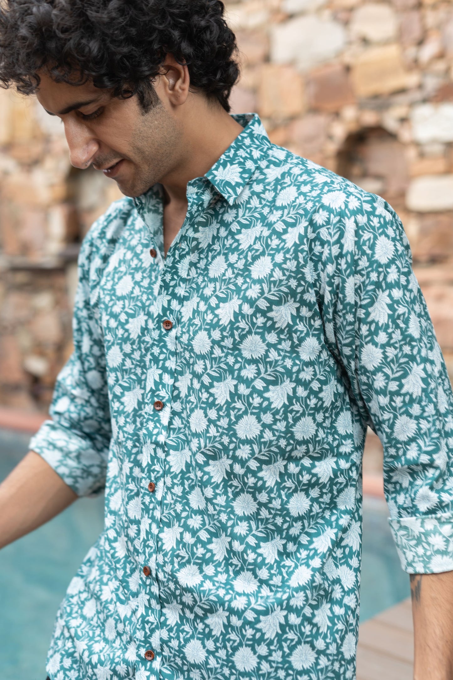 The Emerald Green All-Over Floral Print Shirt