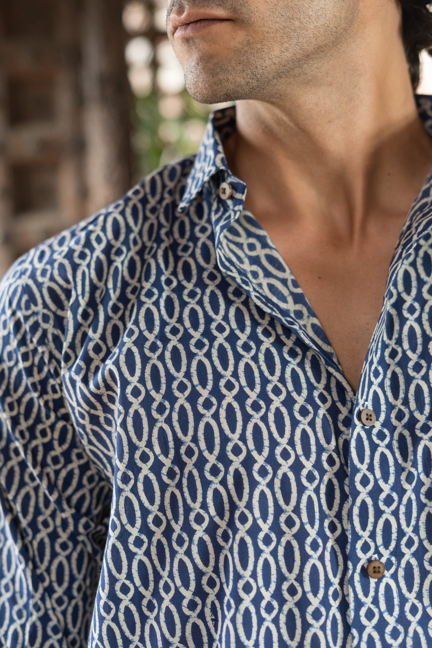 The Blue Spherical Geometric Print Shirt