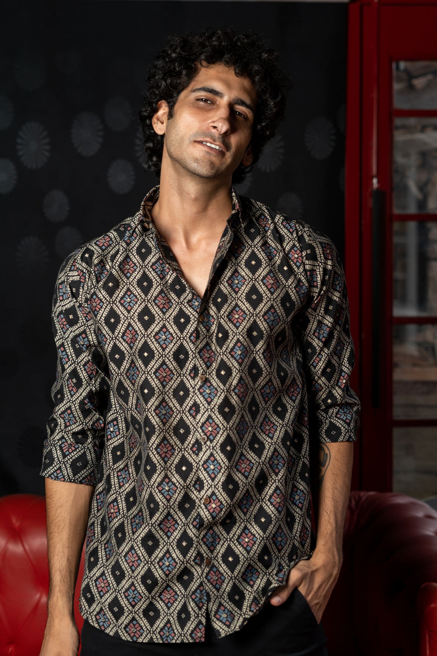 The Classy Black Shirt With Tribal Print