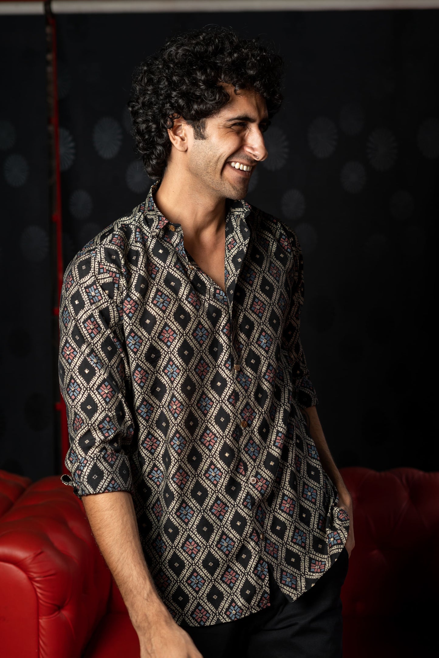 The Classy Black Shirt With Tribal Print