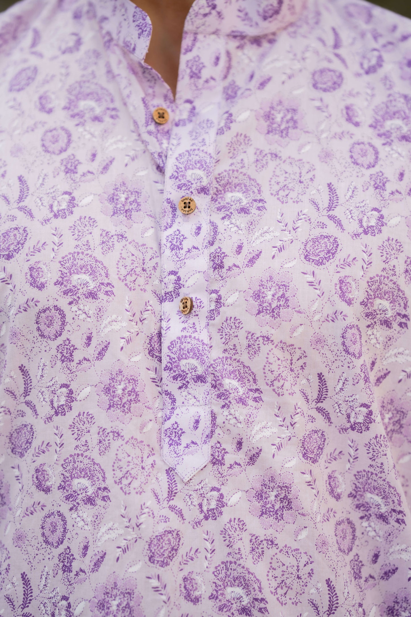 The Lavender Long Kurta with All Over Floral Print
