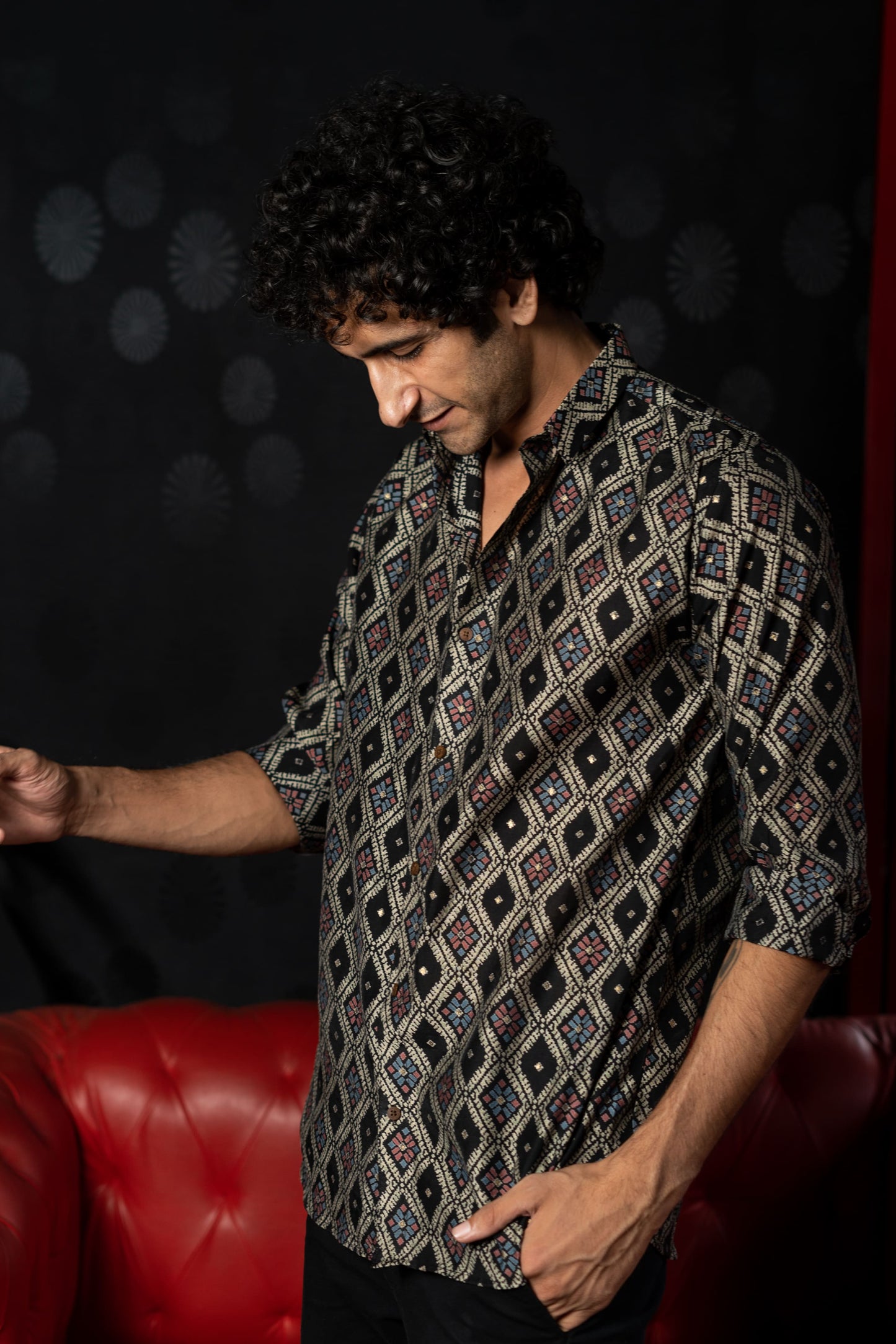 The Classy Black Shirt With Tribal Print
