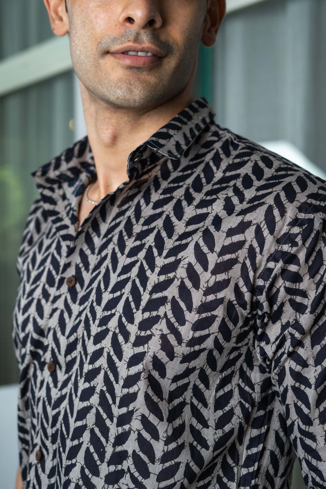 The Black Petal Stripe Print Shirt