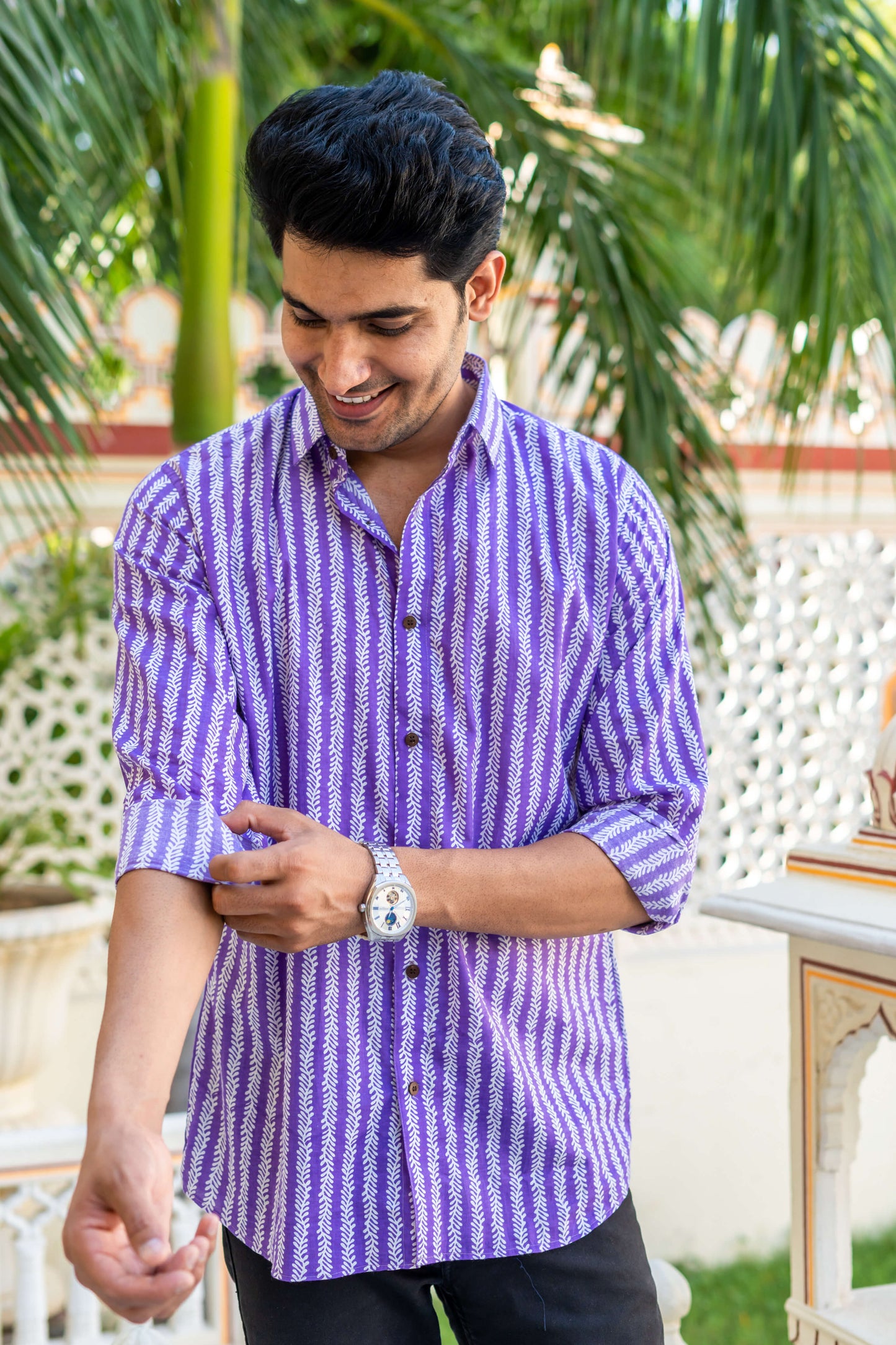 purple shirt for men