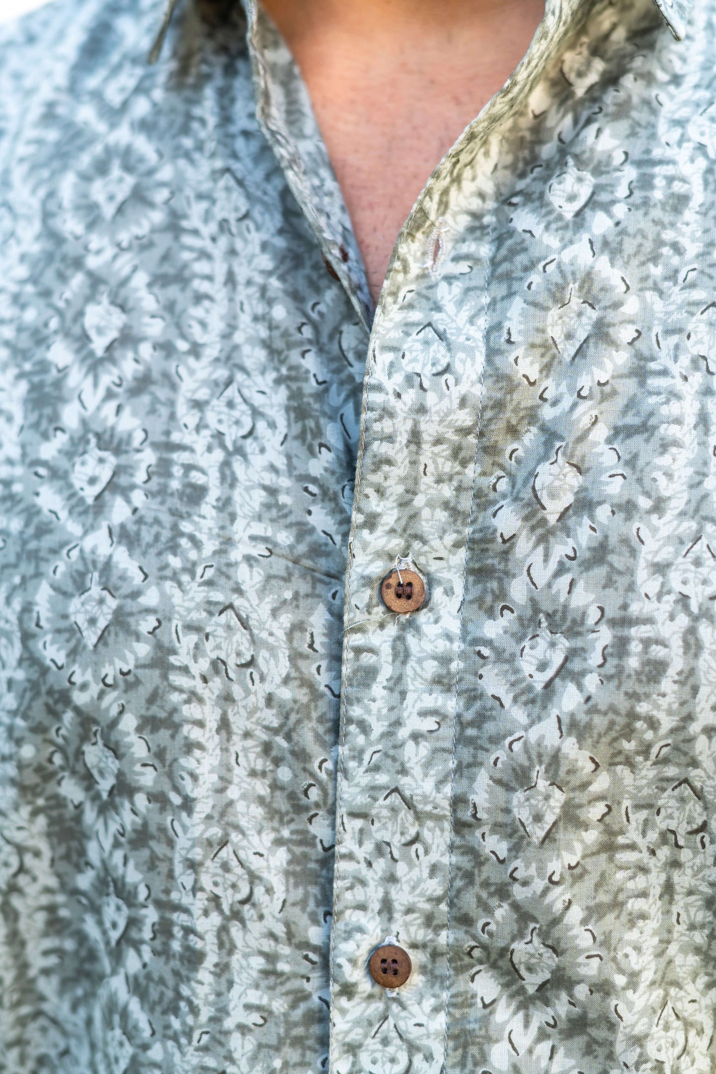 The Grey Tribal-Floral Print Half Sleeves Shirt