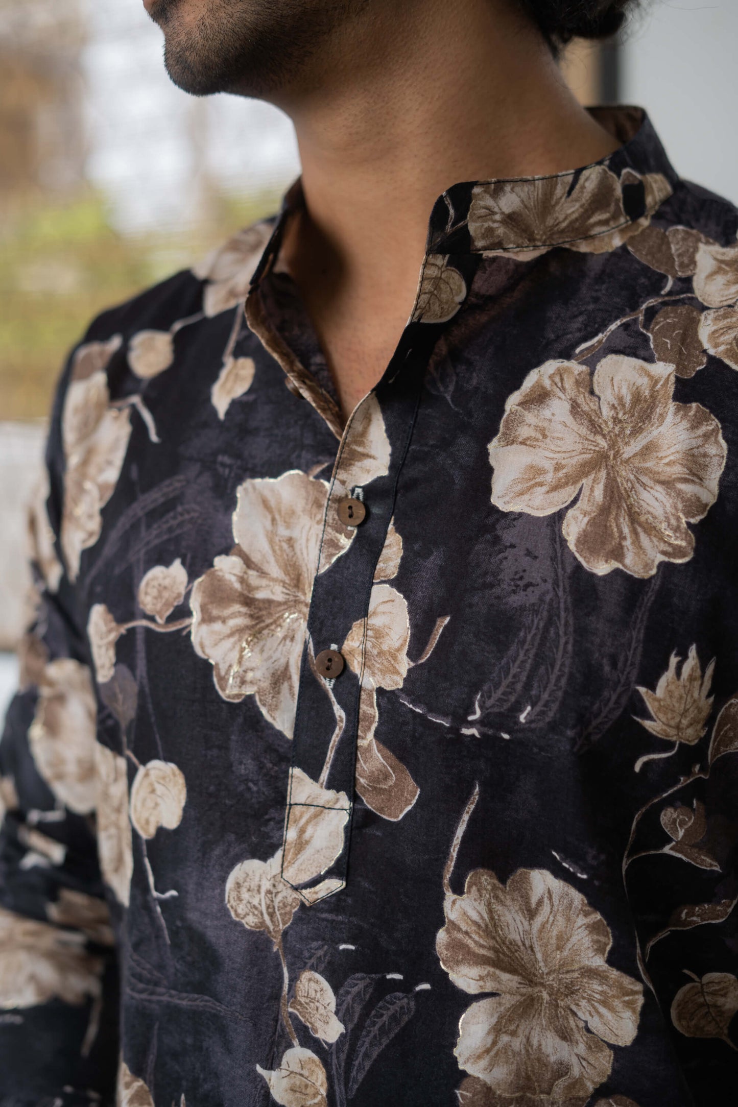 men's purple long kurta