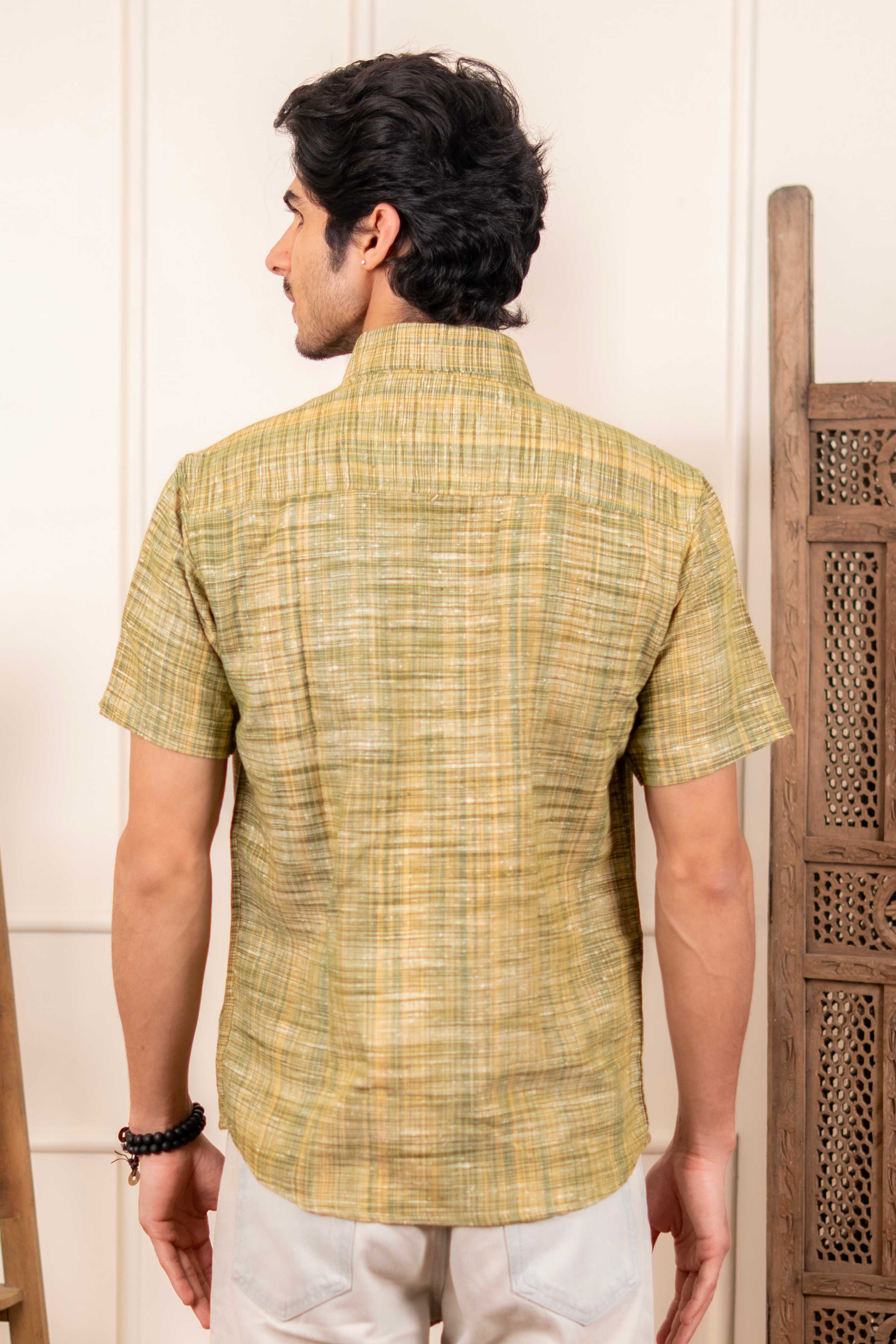 The Rustic Reddish Grey Handwoven Shirt