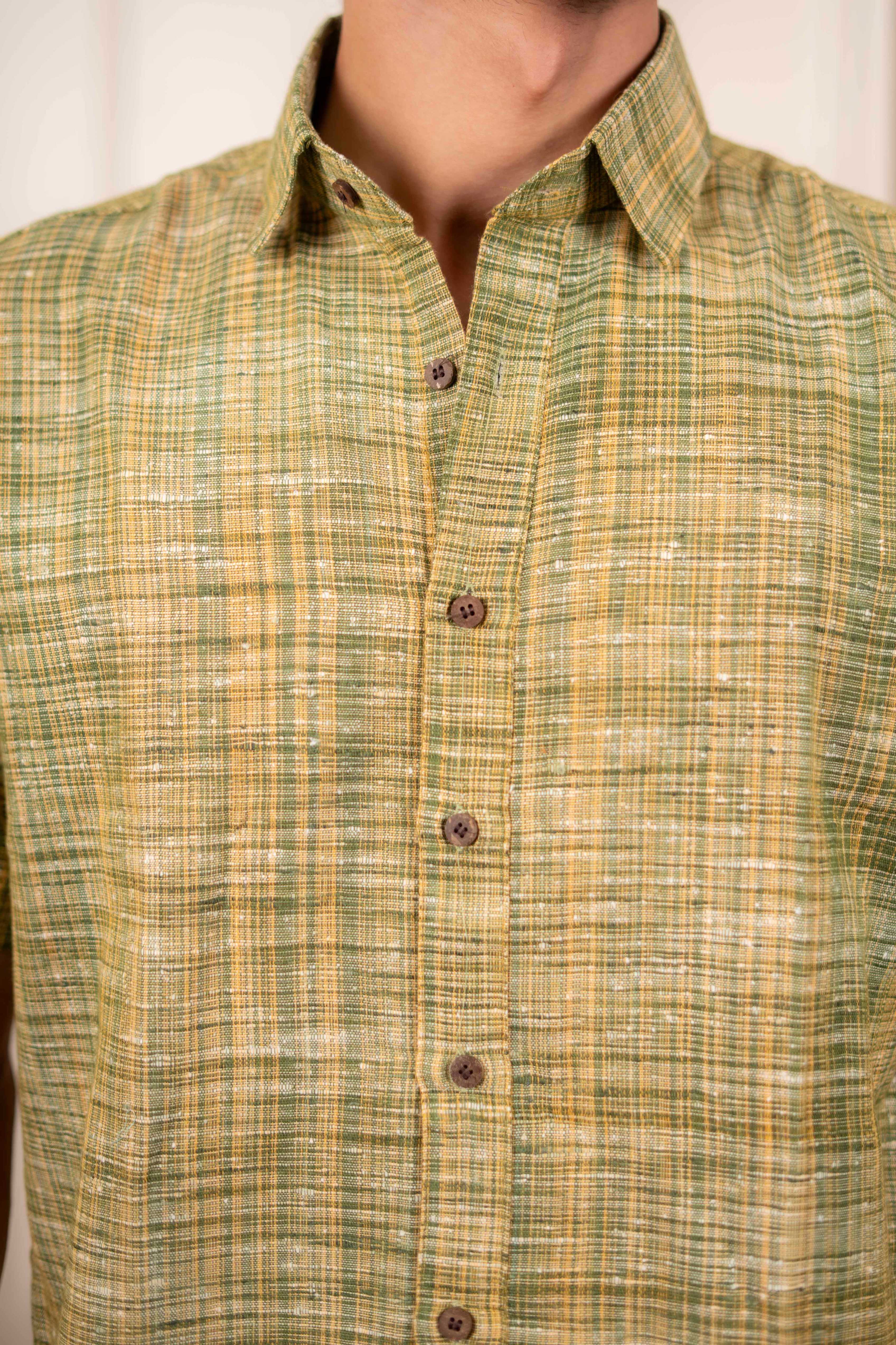 The Rustic Reddish Grey Handwoven Shirt