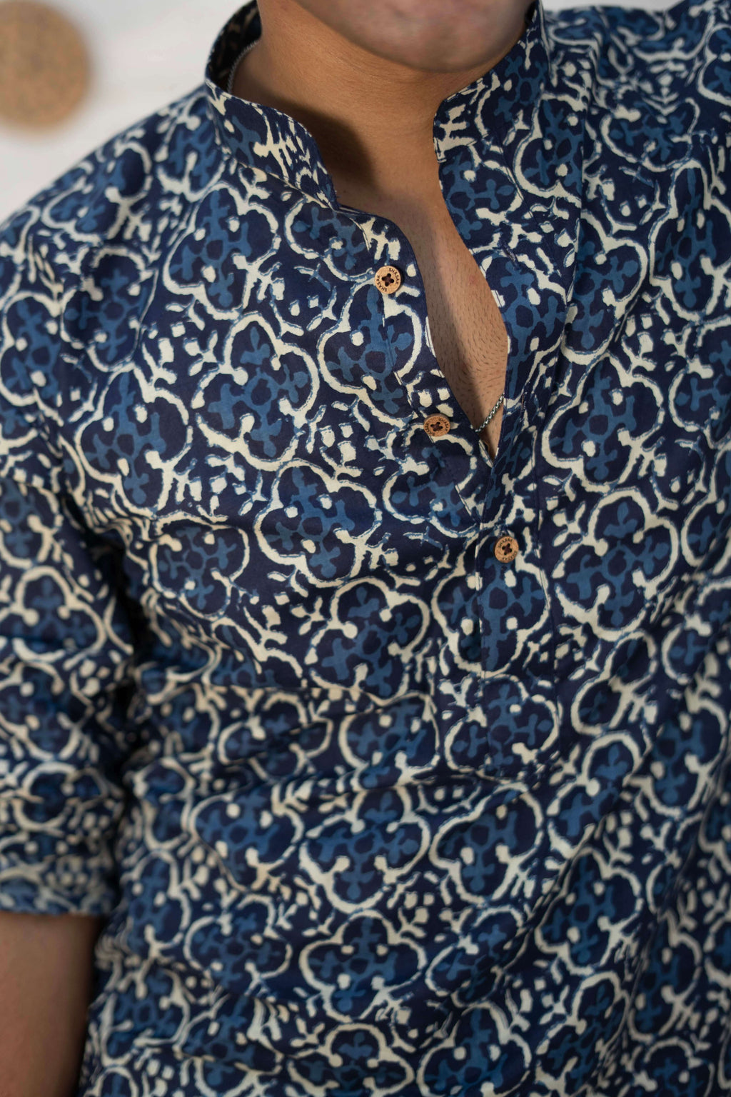 The Admiral Blue Short Kurta Abstract Print