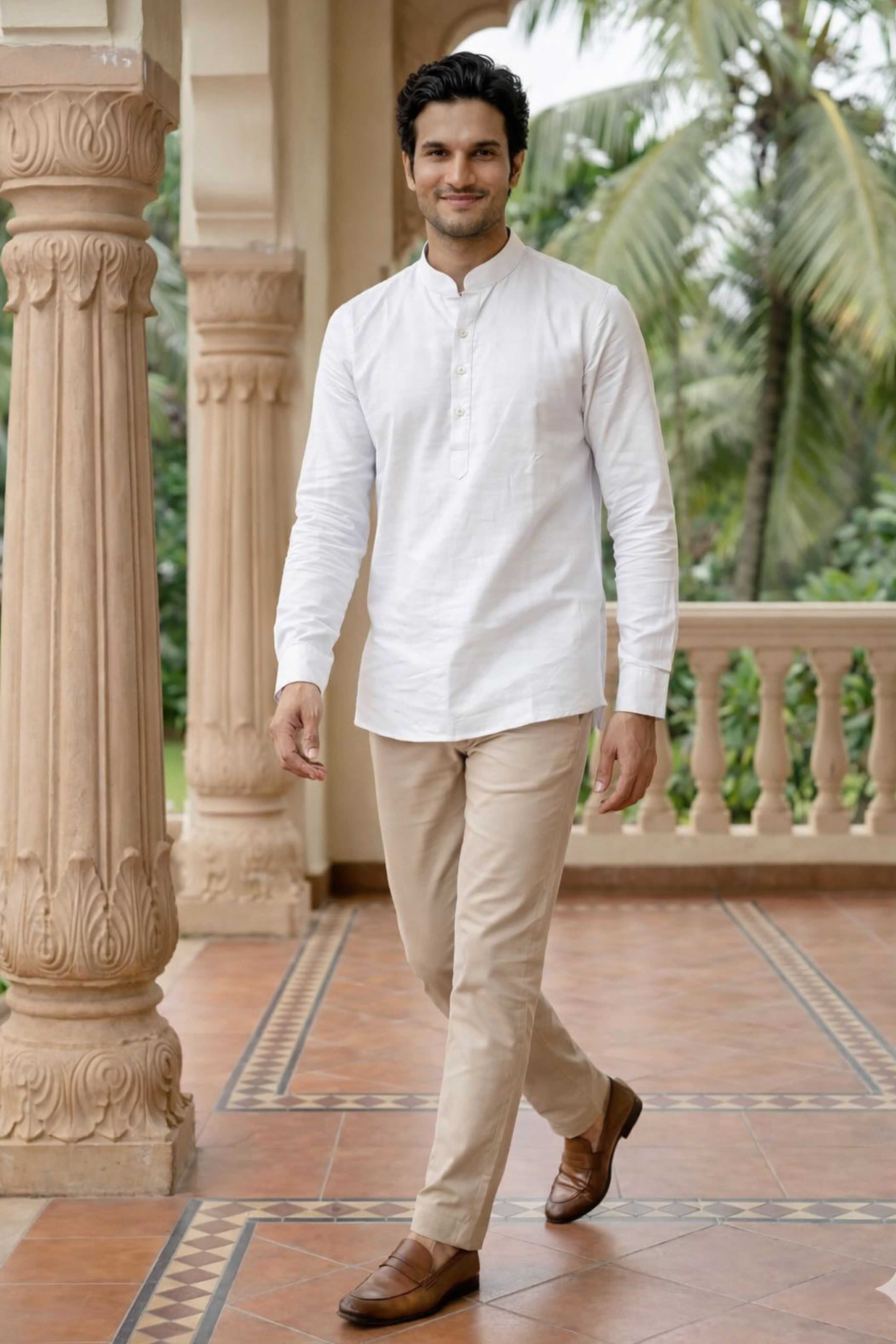 The White Oxford Short Kurta