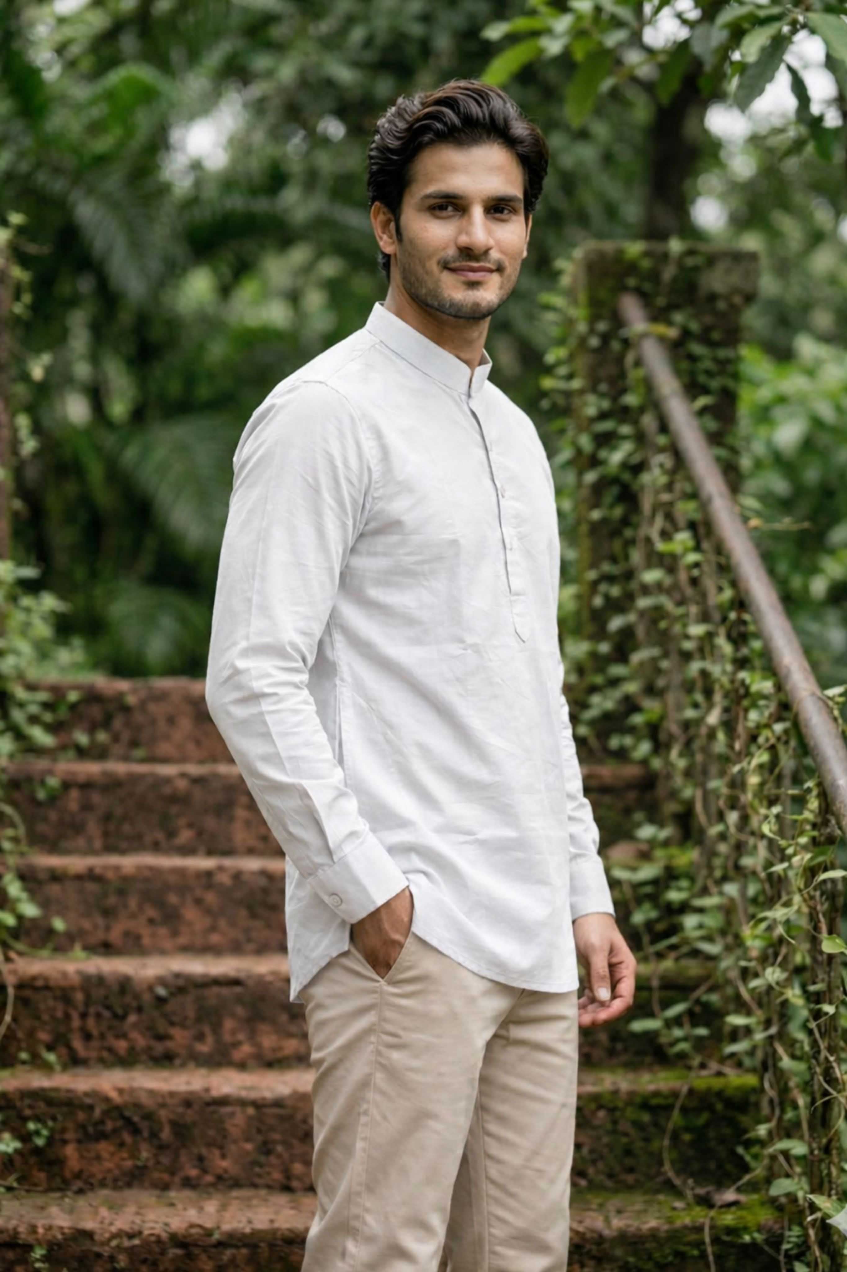 The White Oxford Short Kurta