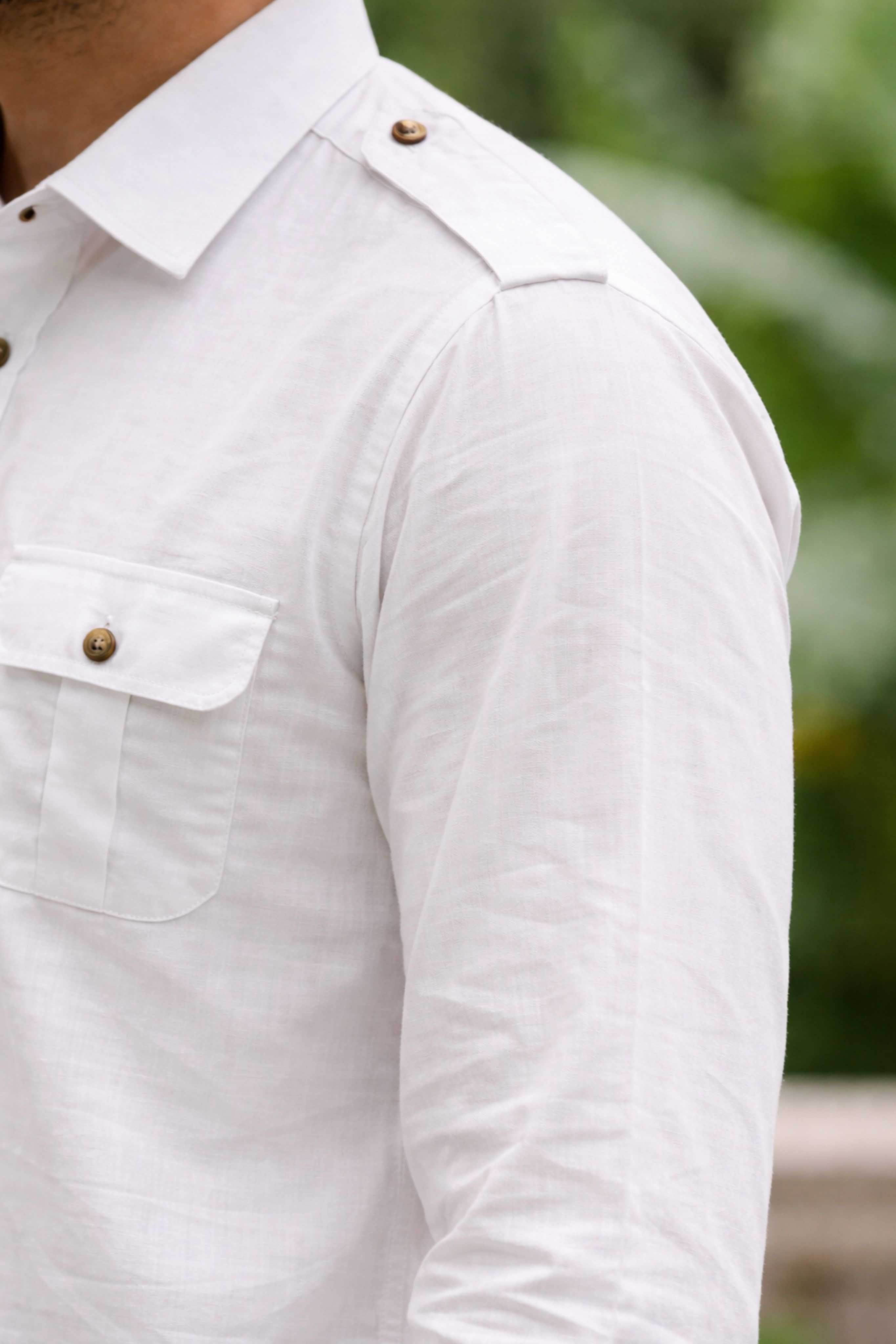 The White Oxford Pathani Kurta