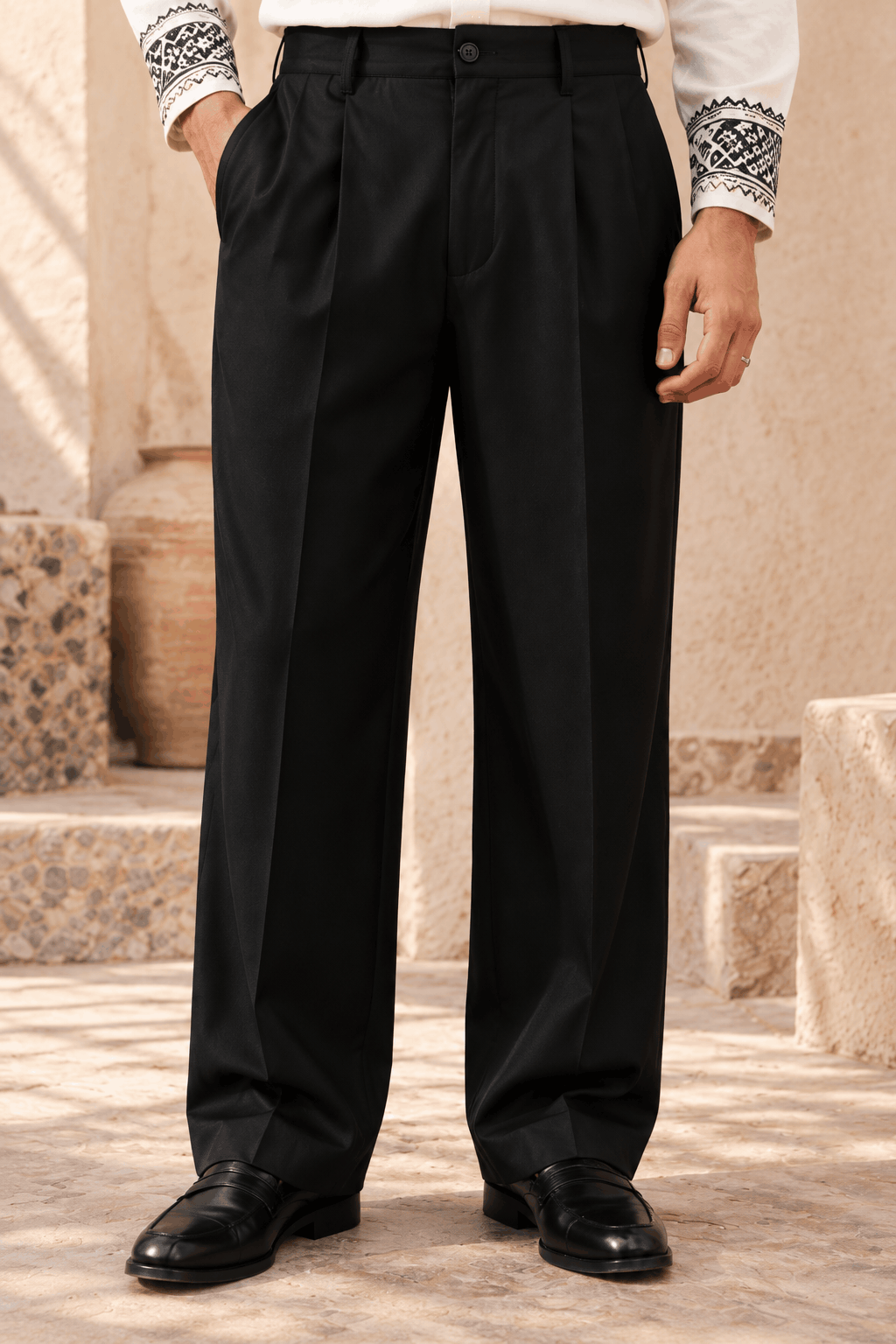 Black Korean Pants for Men