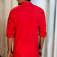 The Red Colour Long Kurta In Woven Dobby Cotton