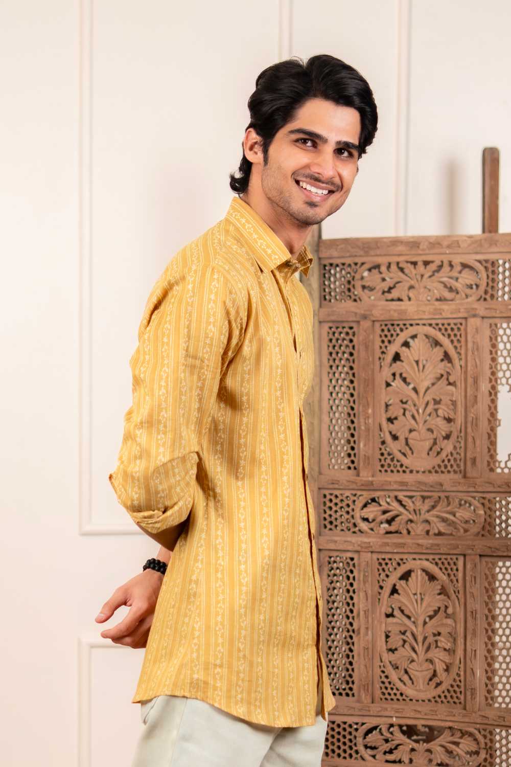The Mustard Striped Floral Shirt