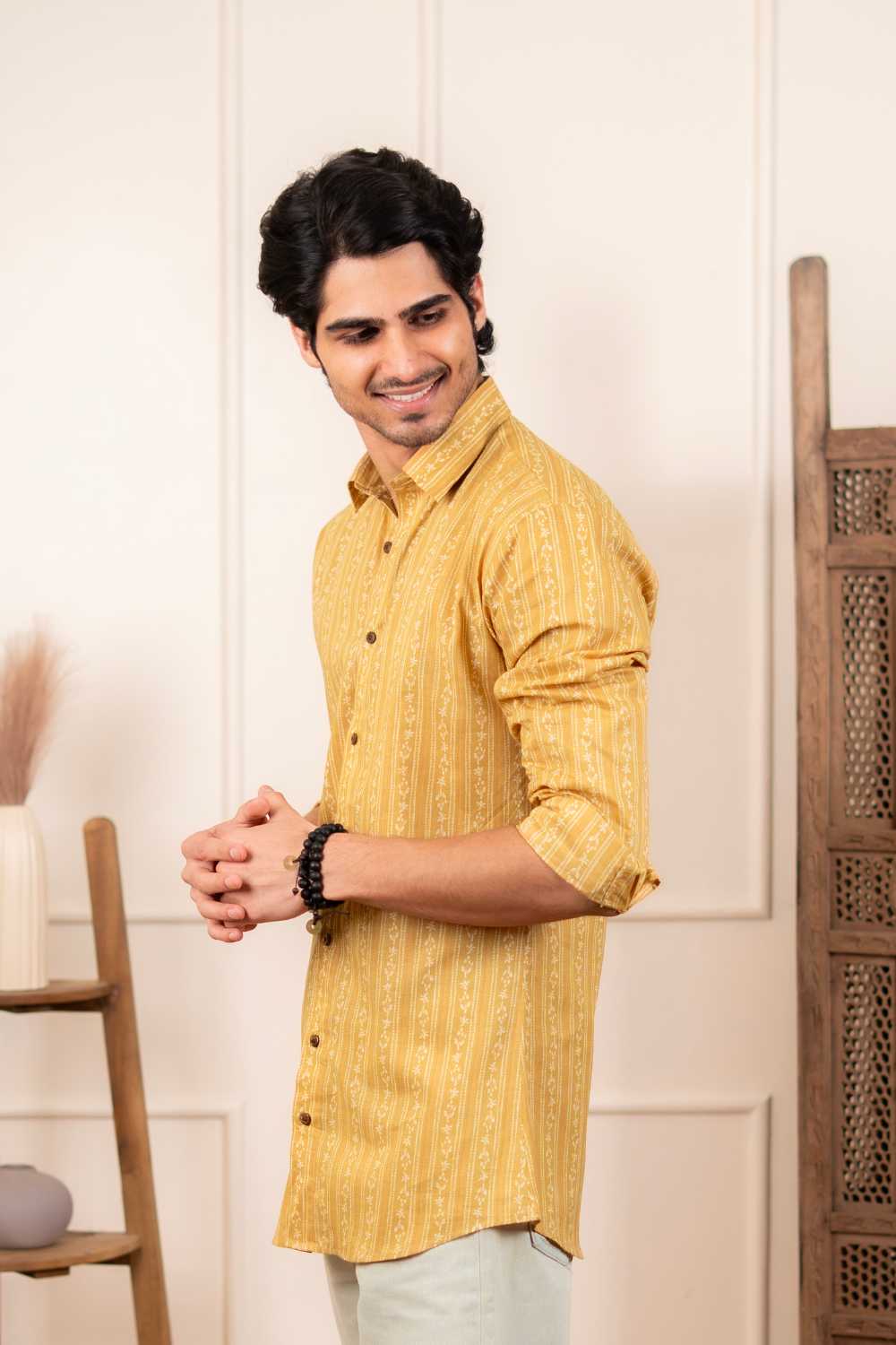 The Mustard Striped Floral Shirt