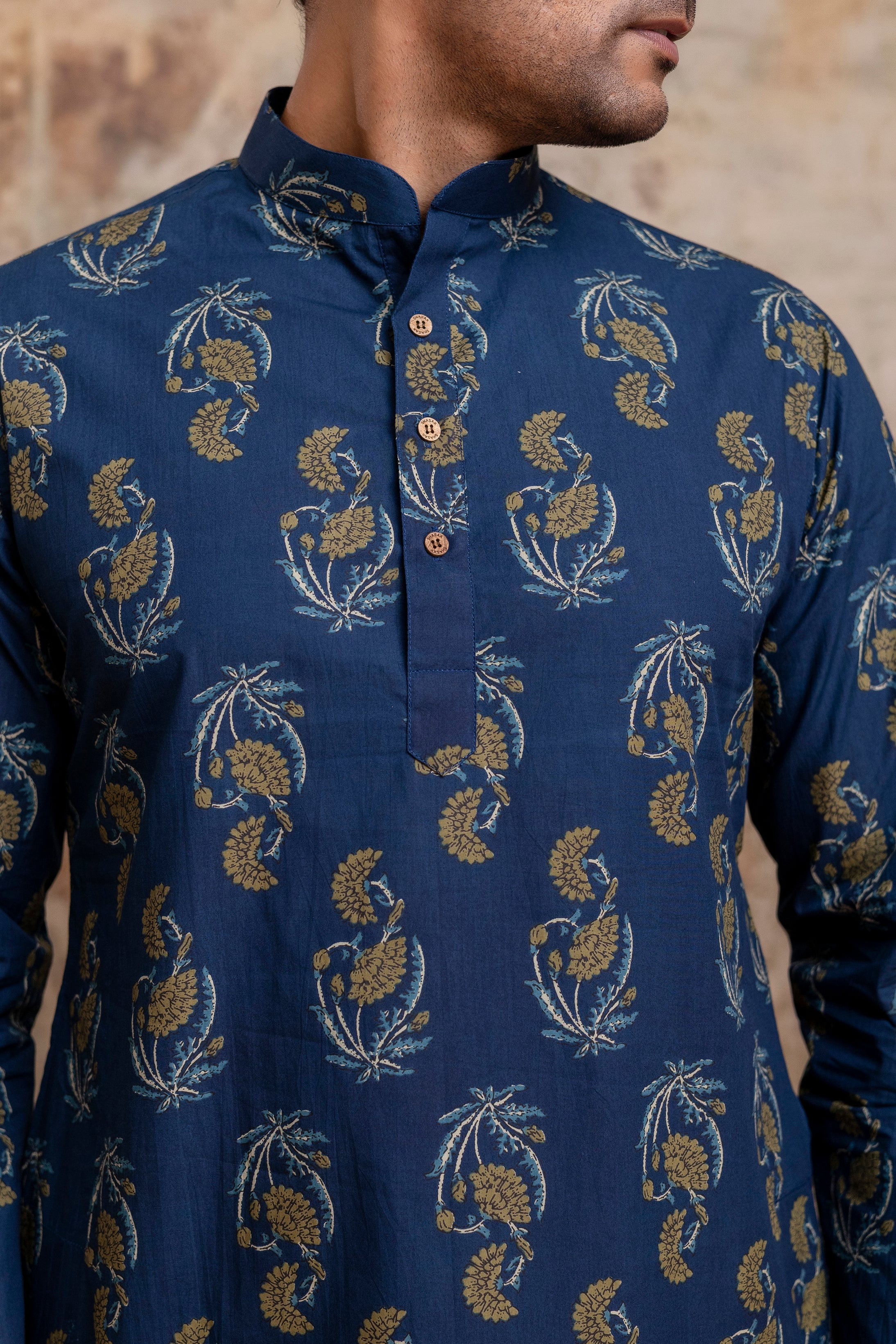 The Indigo Blue Garden Floral Long Kurta