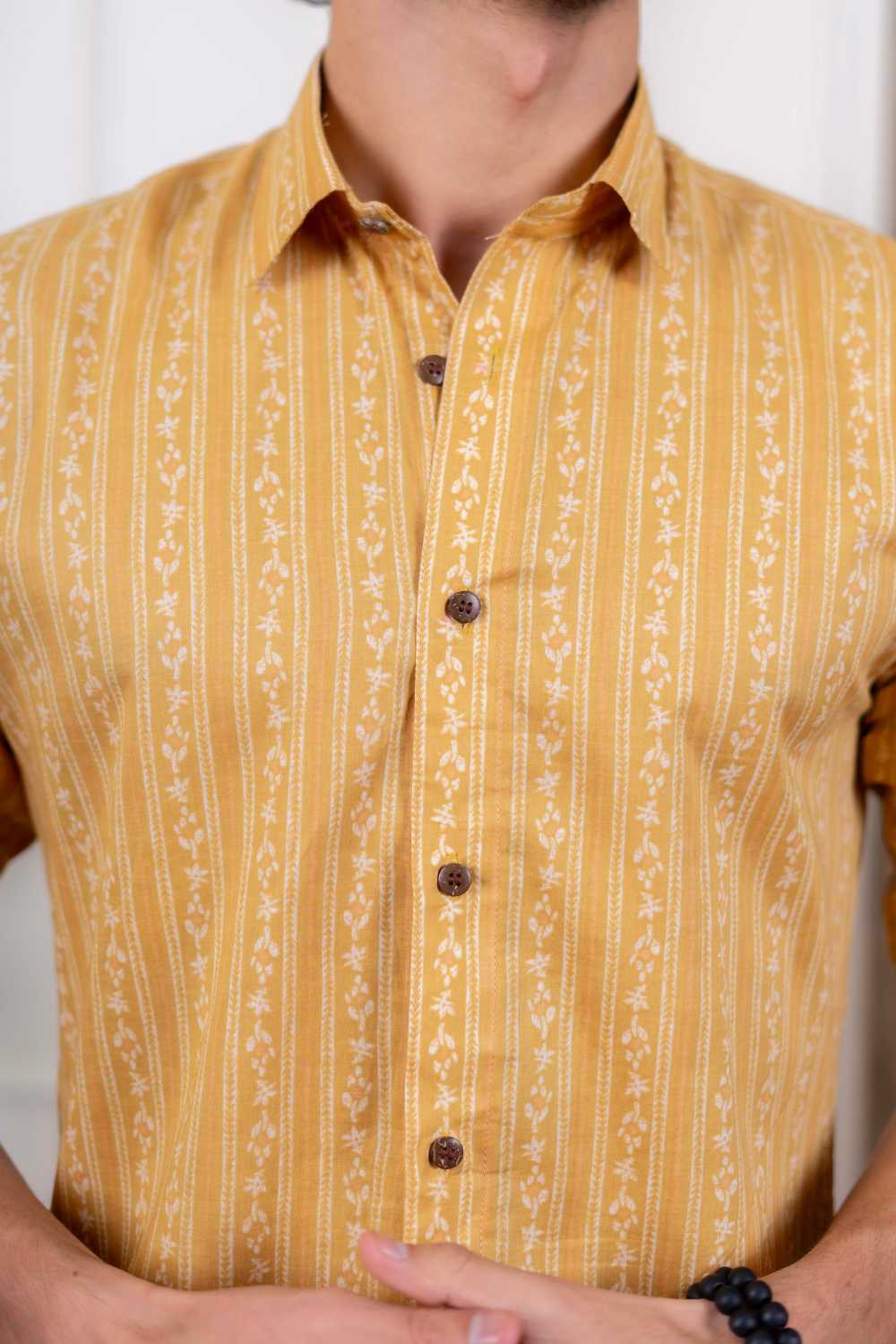 The Mustard Striped Floral Shirt