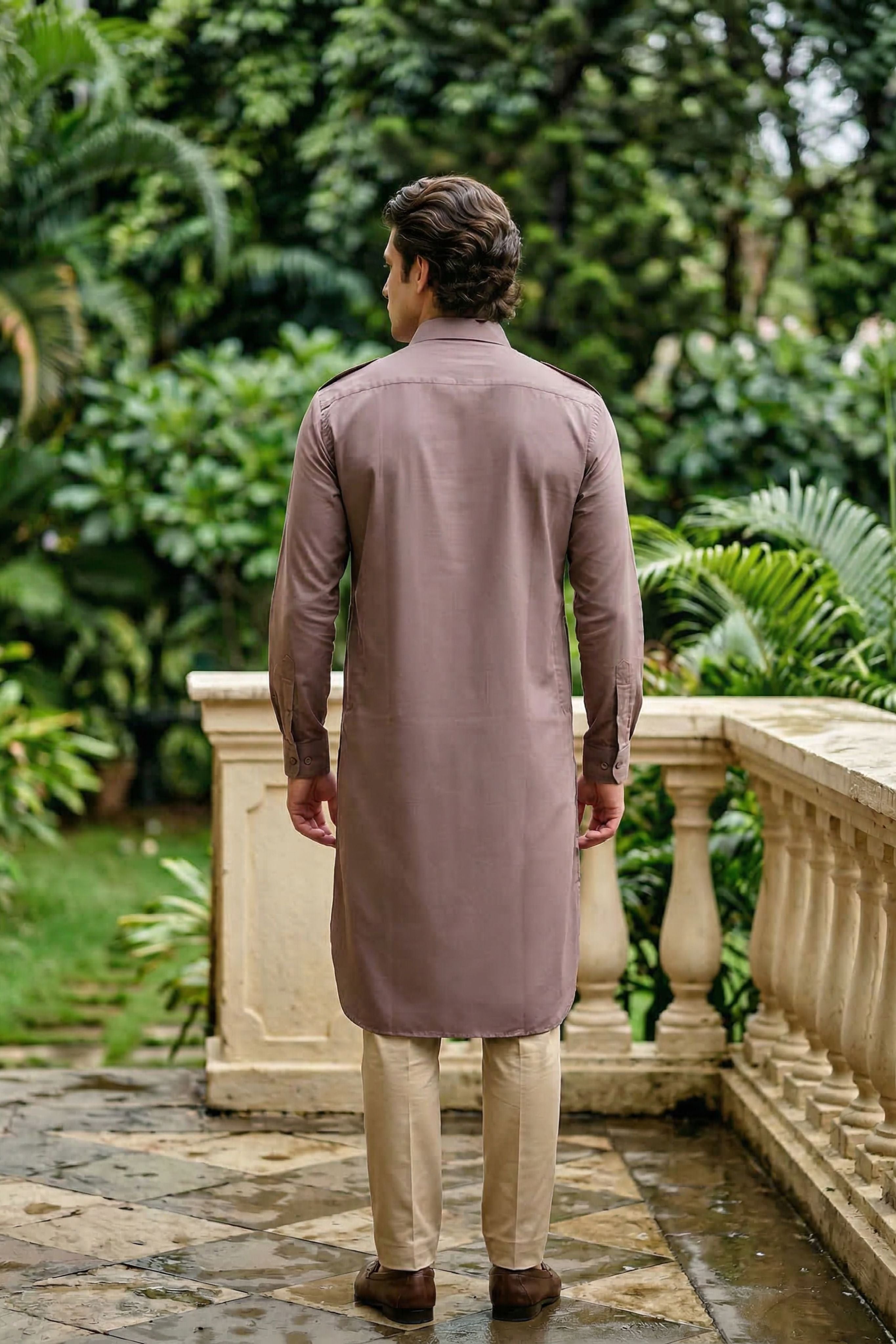 The Light Purple Pathani Kurta for Men