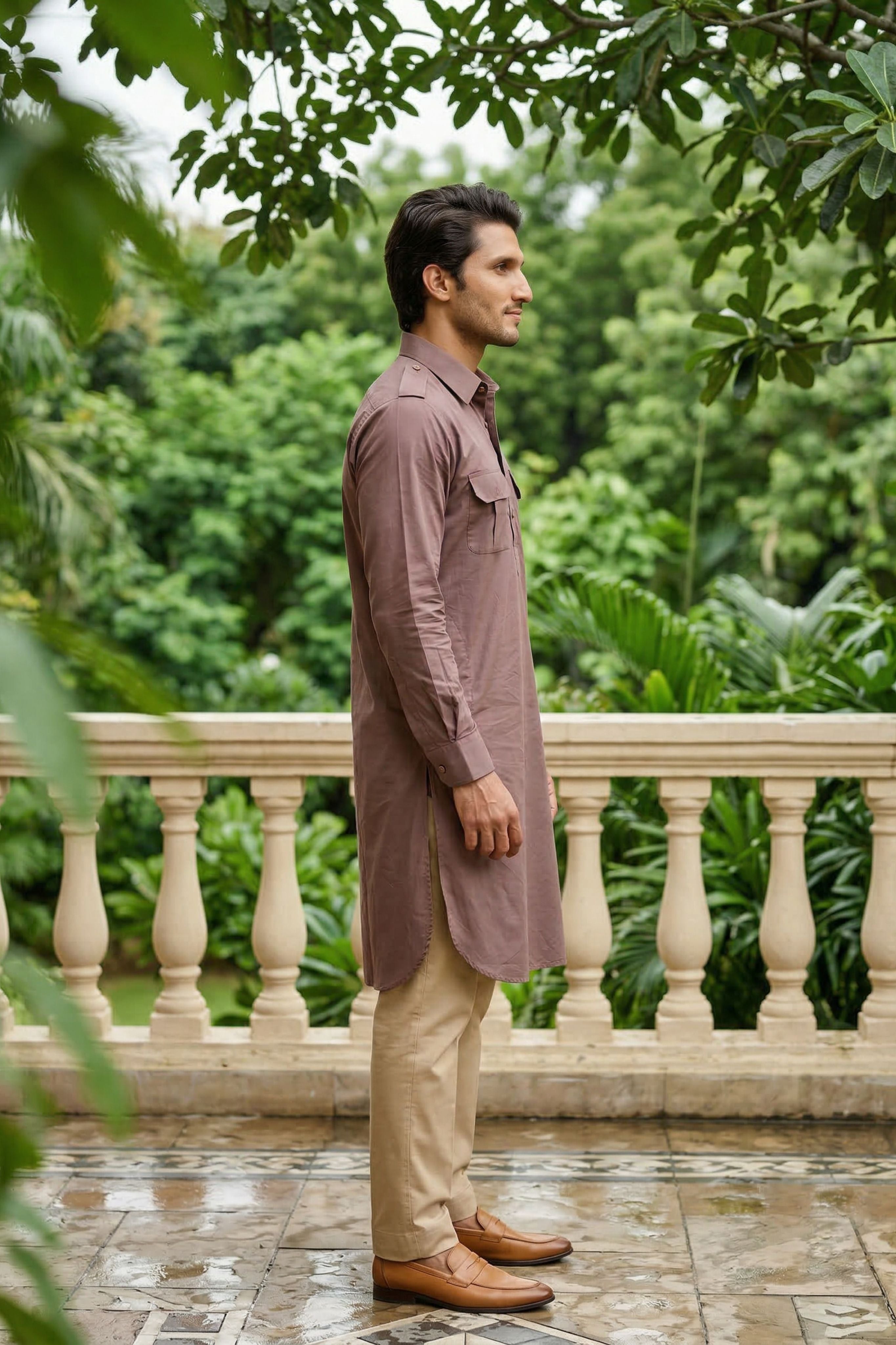 The Light Purple Pathani Kurta for Men