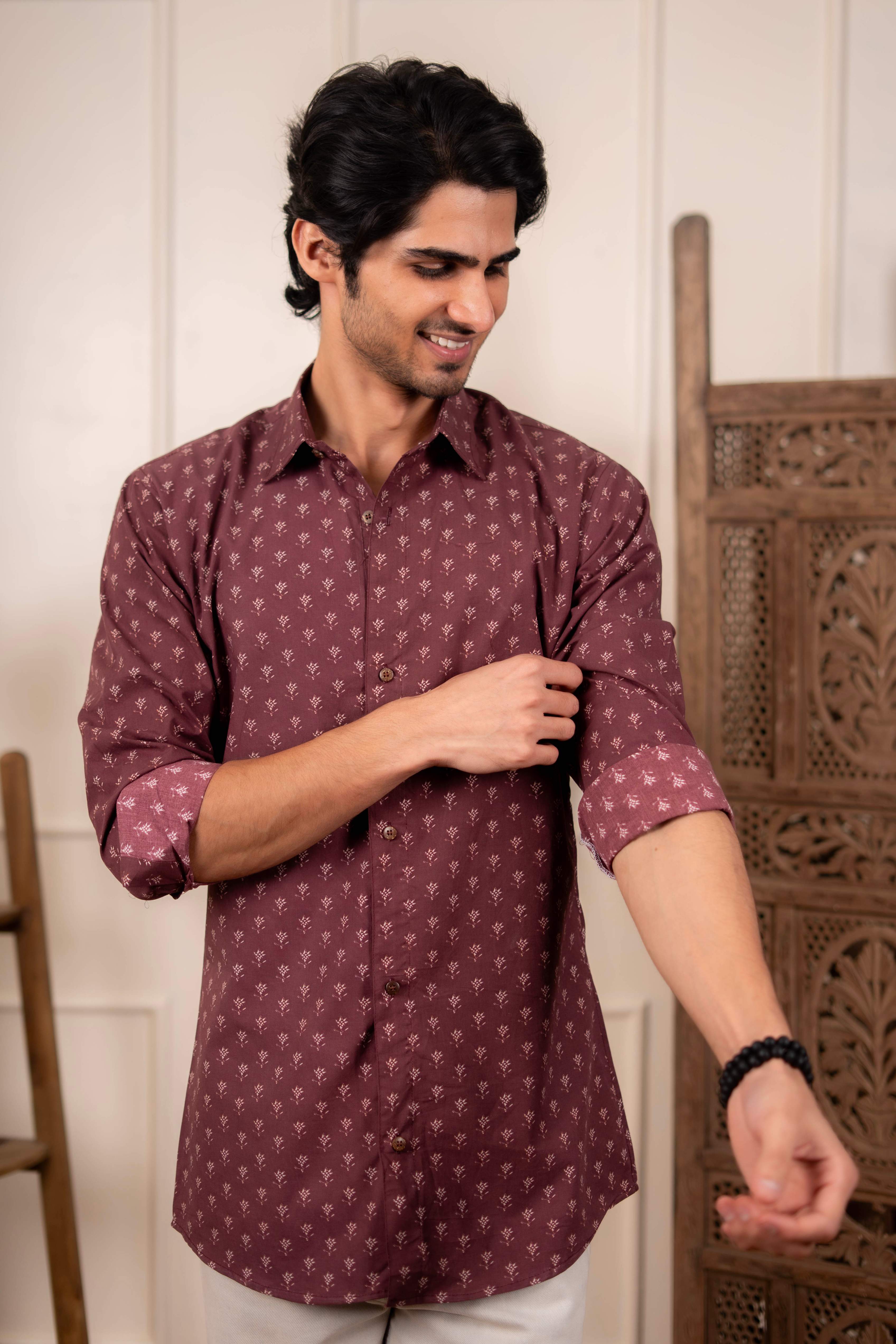 The Dark Wine Butti Print Shirt