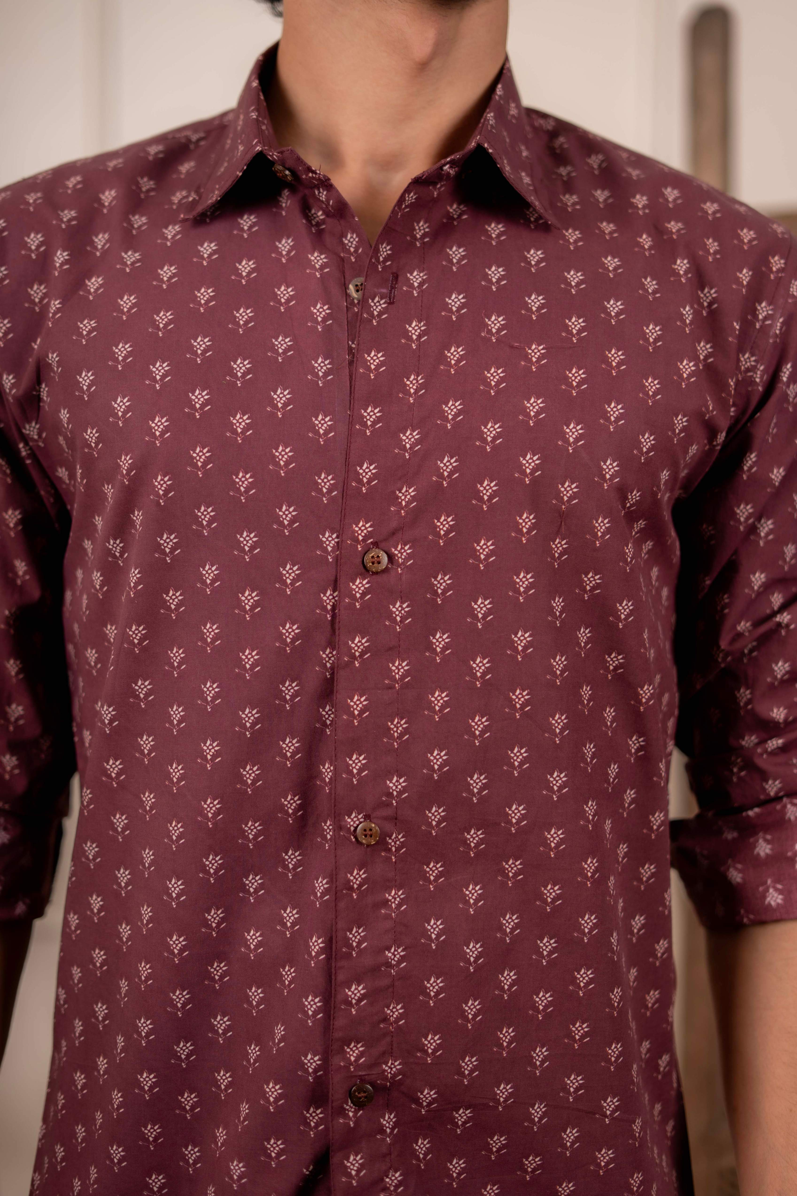 The Dark Wine Butti Print Shirt