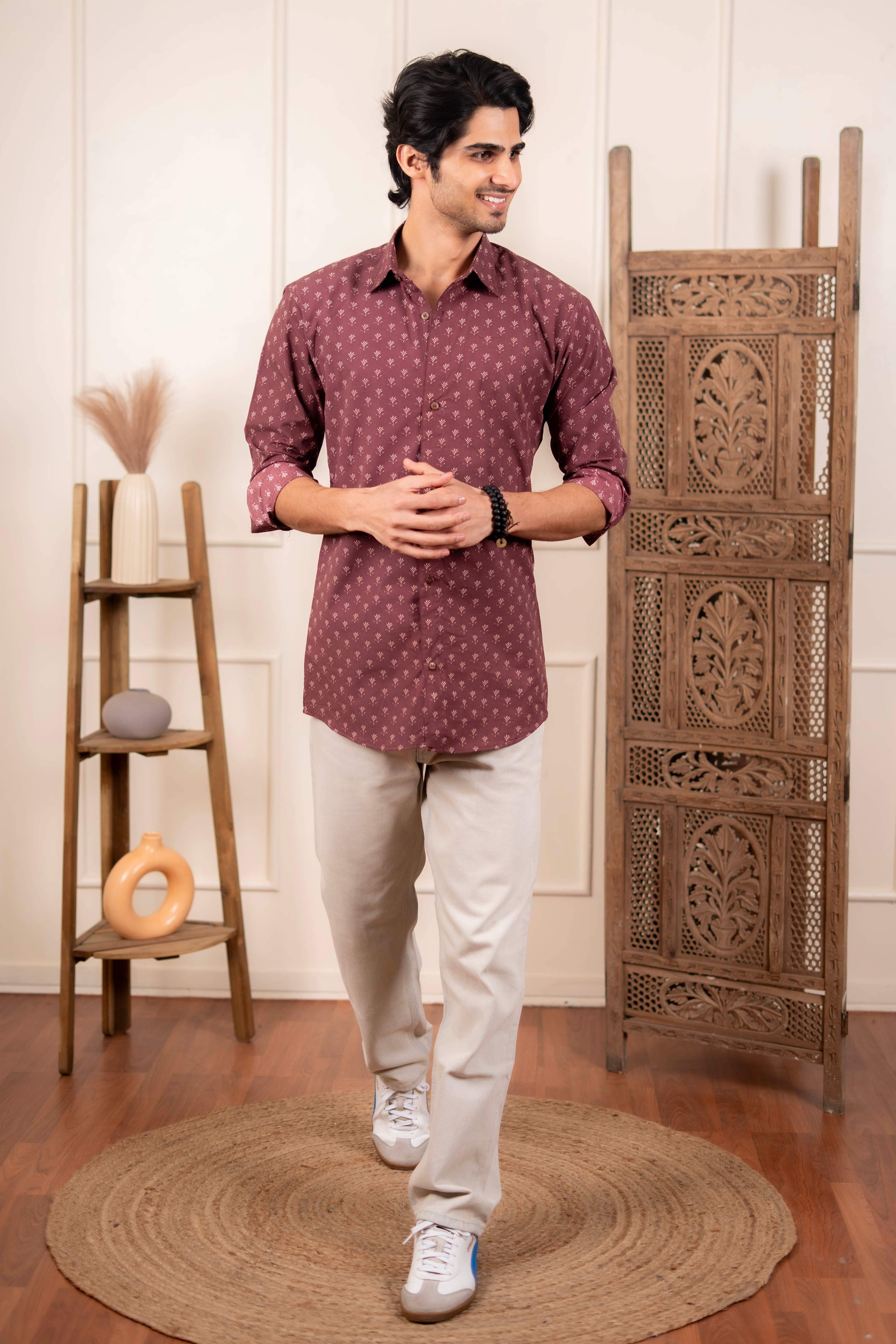 The Dark Wine Butti Print Shirt