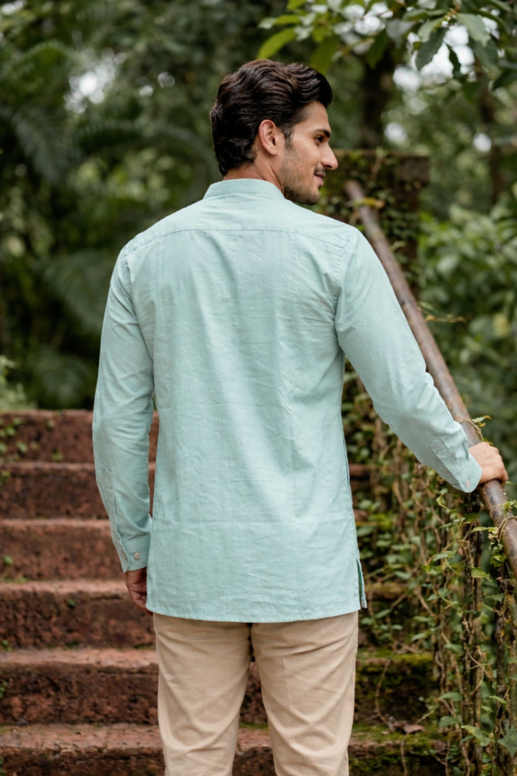 The Soft Mint Oxford Short Kurta