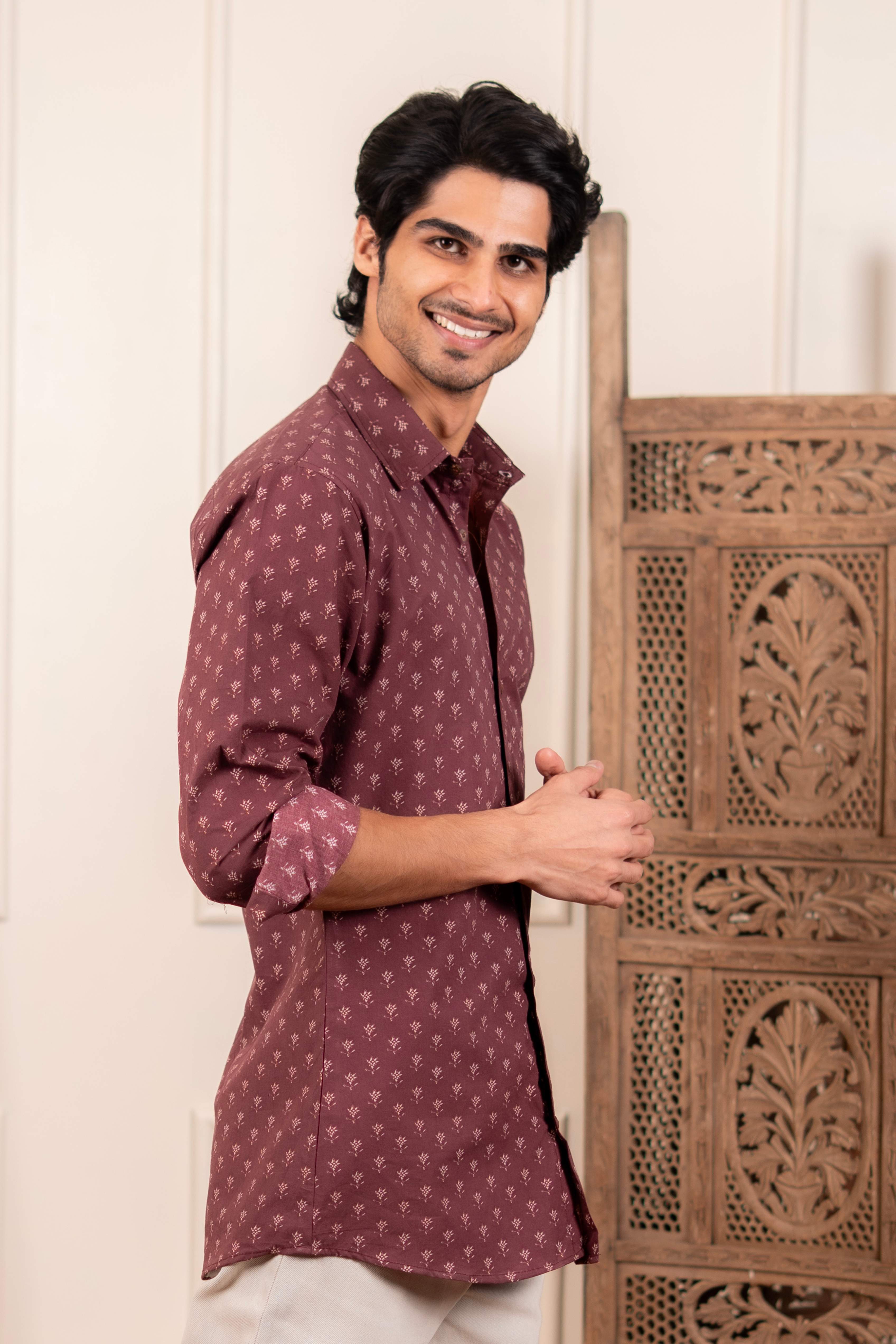 The Dark Wine Butti Print Shirt